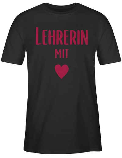 Shirtracer T-Shirt Lehrerin mit Herz - Lehrer Geschenk - Herren Premium T-Shirt t shirt sprüche - männer tshirts - tshirt herren
