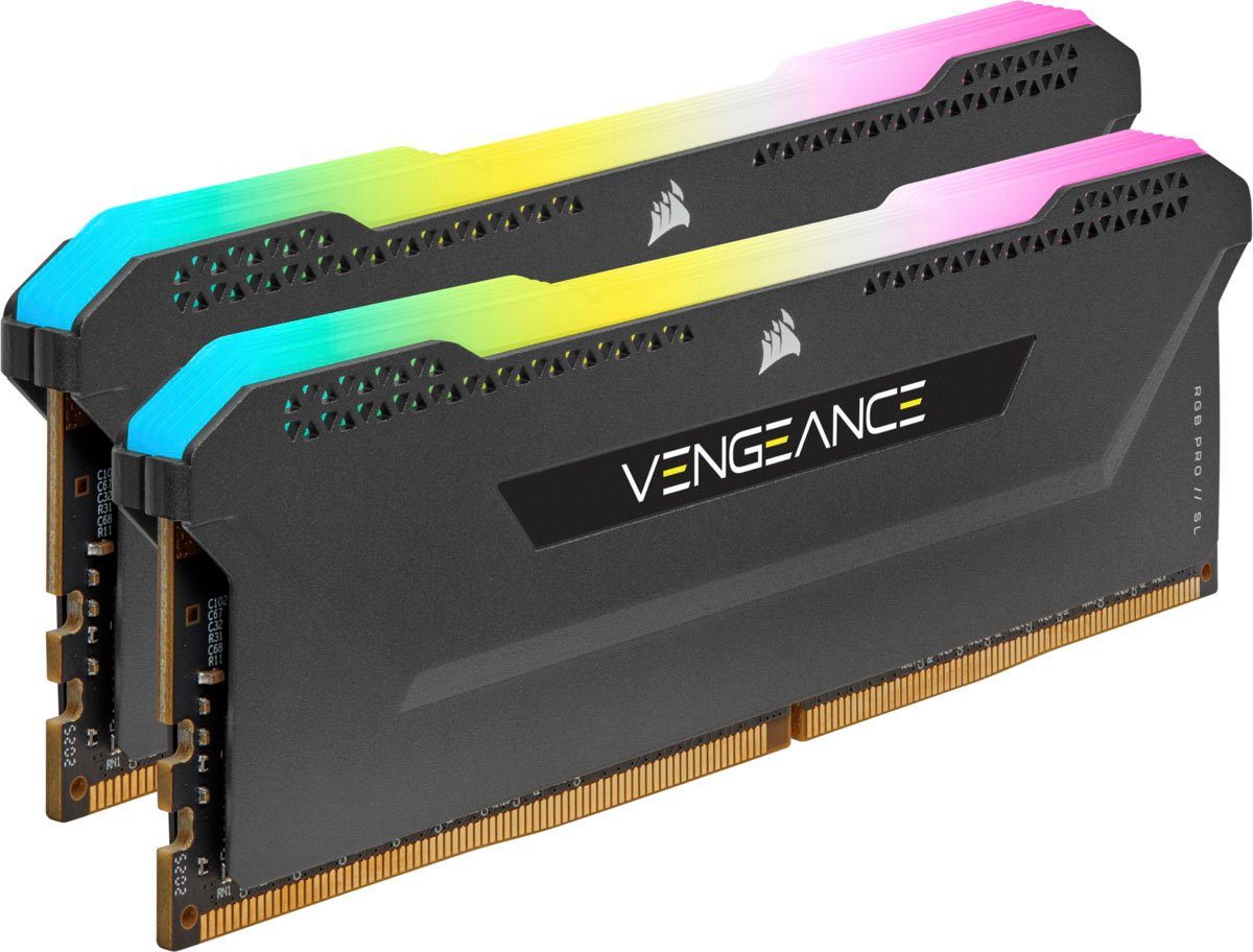 Corsair Vengeance RGB PRO (2x8GB) Arbeitsspeicher DDR4 SL 16GB Black 3200Mhz