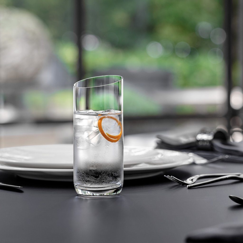 Villeroy & Boch Gläser-Set NewMoon Longdrinkgläser-Set, 370 ml, 4-teilig, 4-tlg., Glas, Kristallglas, 4 Stck, spülmaschinenfest