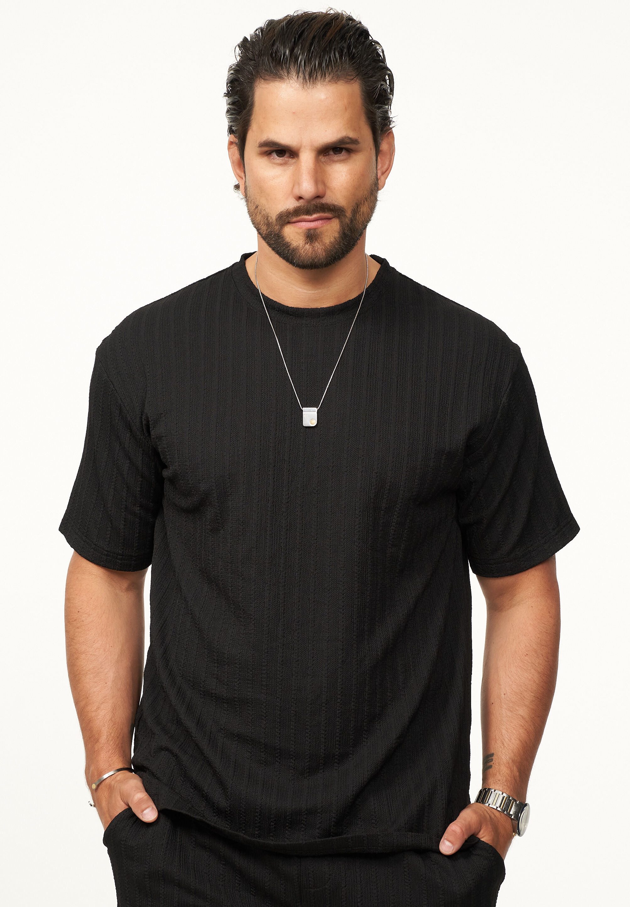 CARISMA T-Shirt mit Strickstruktur & Rundhals günstig online kaufen