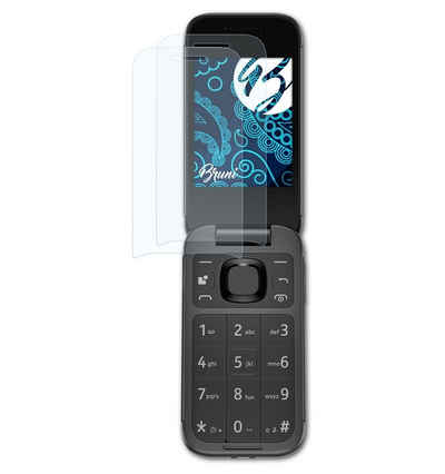 Bruni Schutzfolie Glasklare Displayschutzfolie für Nokia 2660 Flip, (2er Set), praktisch unsichtbar