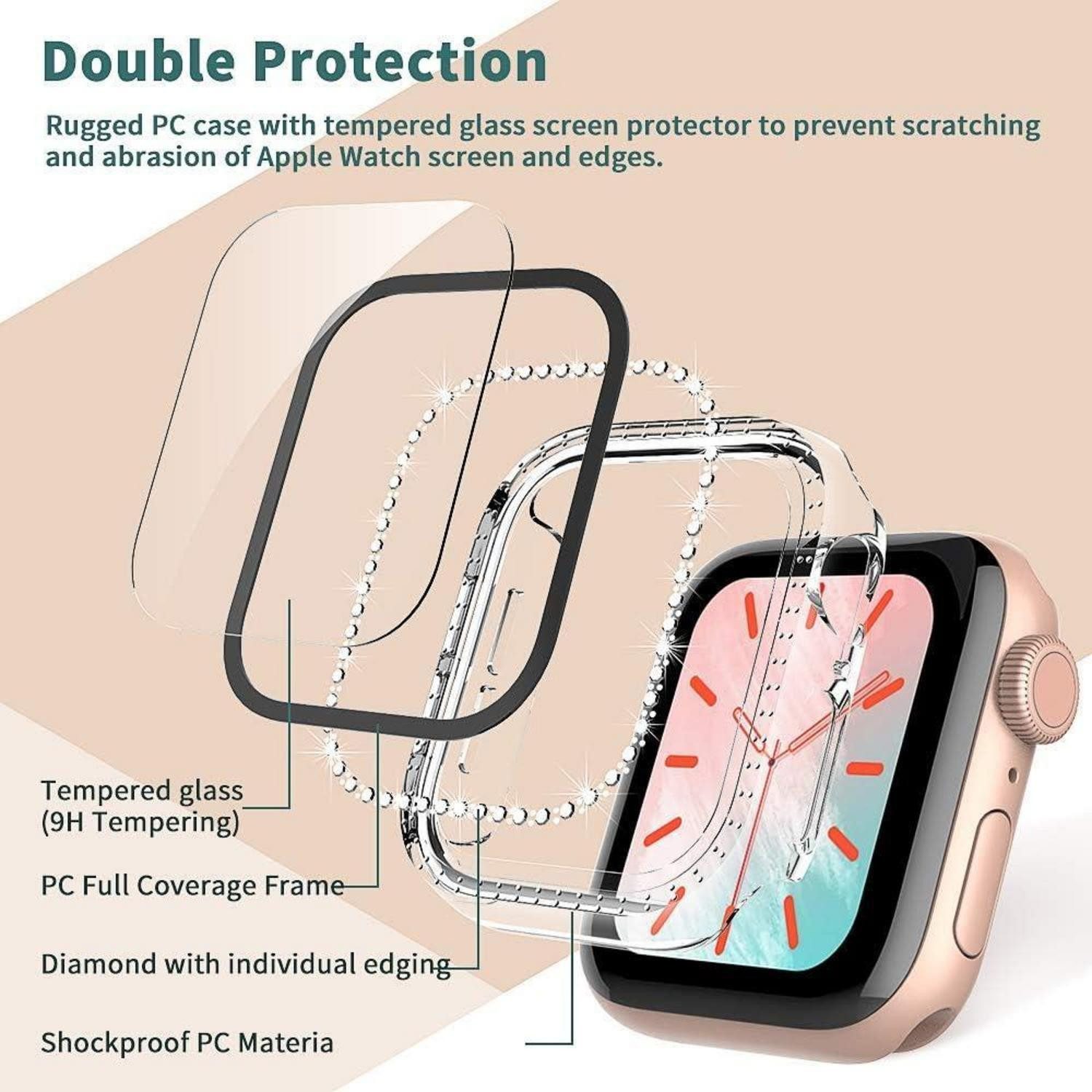 LuxusKollektion Smartwatch-Hülle Schutzhülle für Apple Watch 40mm Transparent