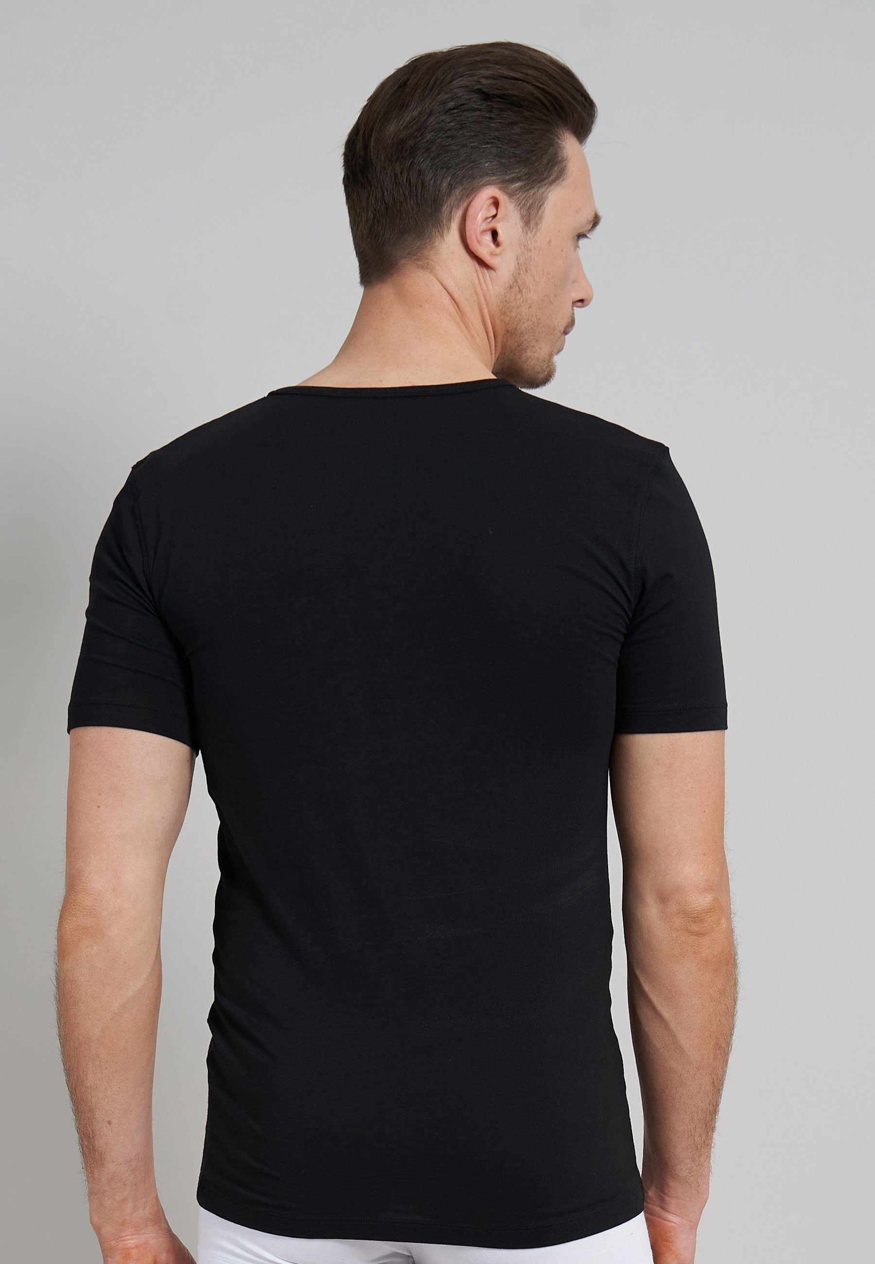 BALDESSARINI Unterziehshirt Baldessarini Herren Unterhemd schwarz uni 2er Pack (2-St)