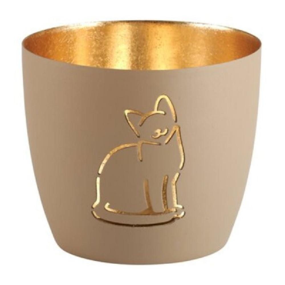 Giftcompany Kerzenhalter Windlicht Madras Katze Sandstone Gold günstig online kaufen