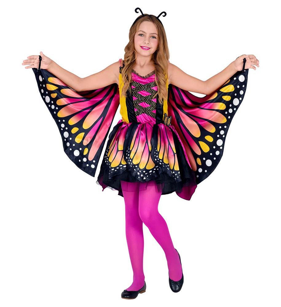 Widmann S.r.l. Kostüm Schmetterling Kostüm 3-tlg. Kinder pink