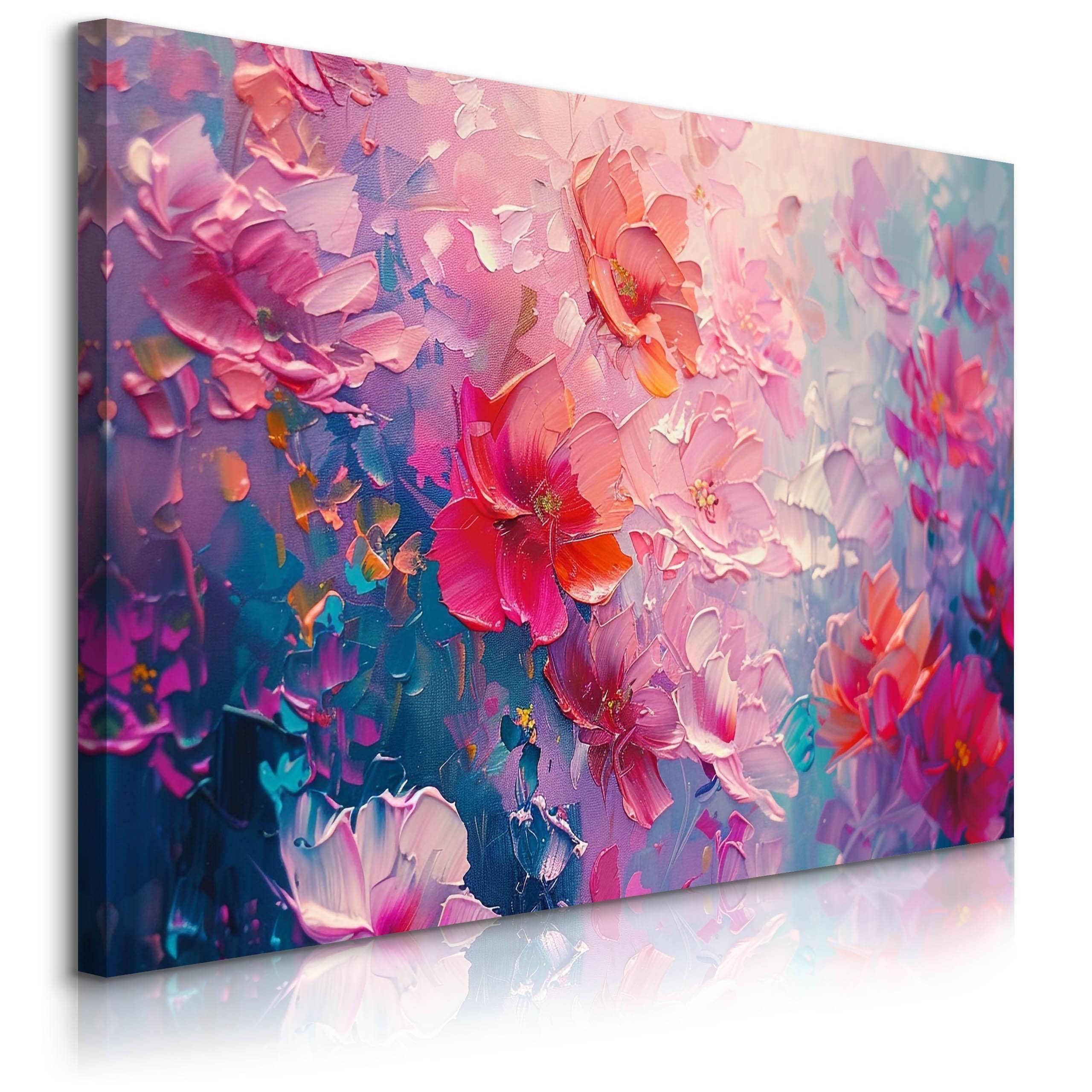 Muralo Leinwandbild Natur – Leinwandbild Wandbild Kunstdruck Wohnzimmer, Blumen (1 St), Moderne Wanddeko – Blumen – Aquarell, 70 x 50 cm, aufhängefertig
