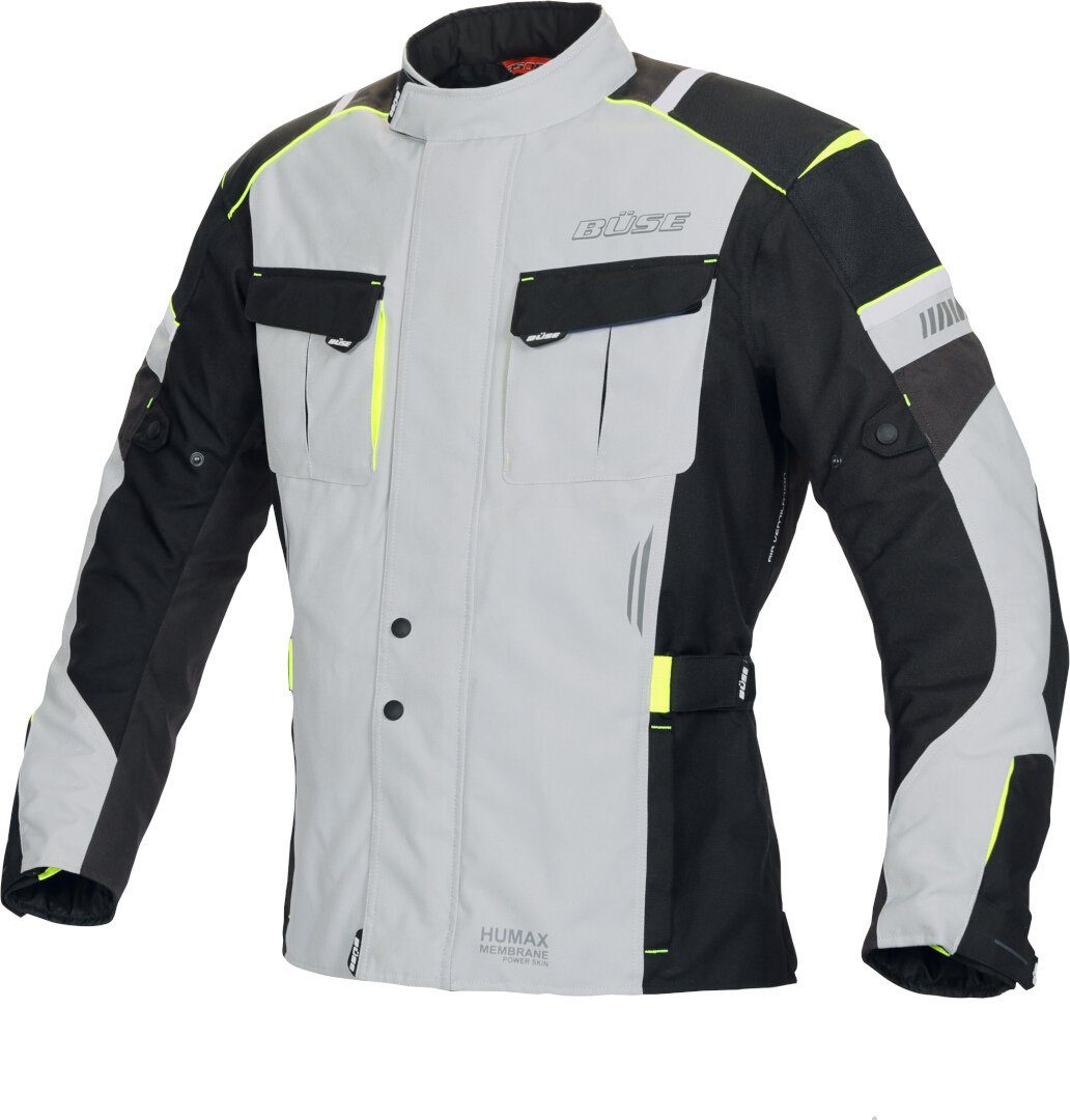 Büse Motorradjacke Breno Pro Motorrad Textiljacke Black/Light Grey