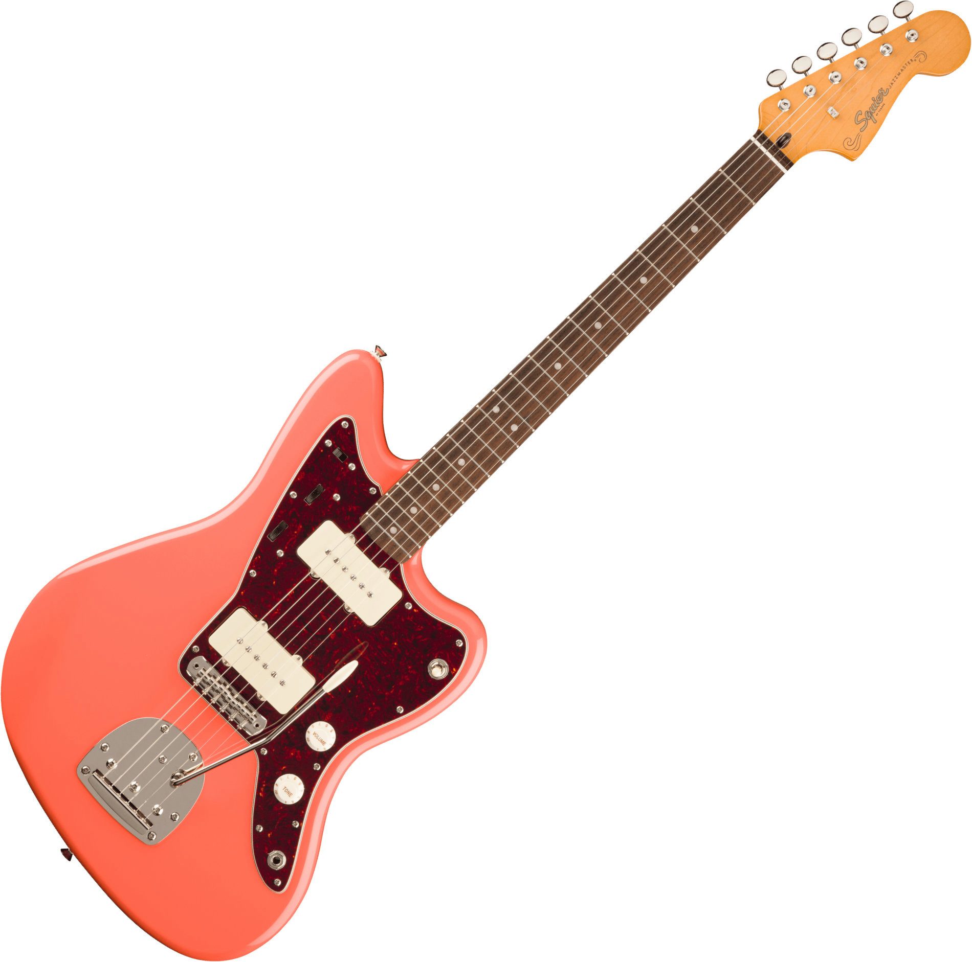 Squier E-Gitarre Classic Vibe '60s Jazzmaster Tahitian Coral, Jazzmaster, mit Lorbeer-Griffbrett