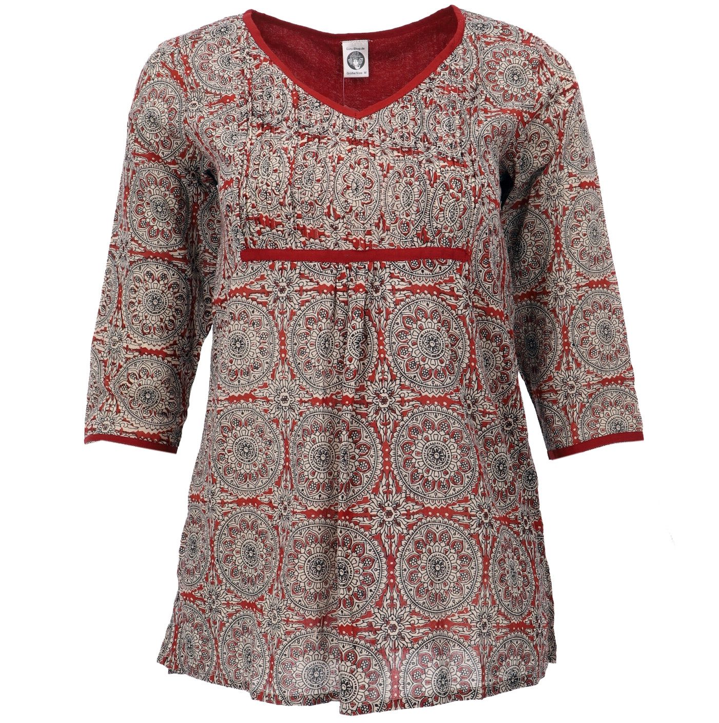 Guru-Shop Longbluse Handbedruckte Bohobluse, luftige Baumwollbluse.. altern günstig online kaufen