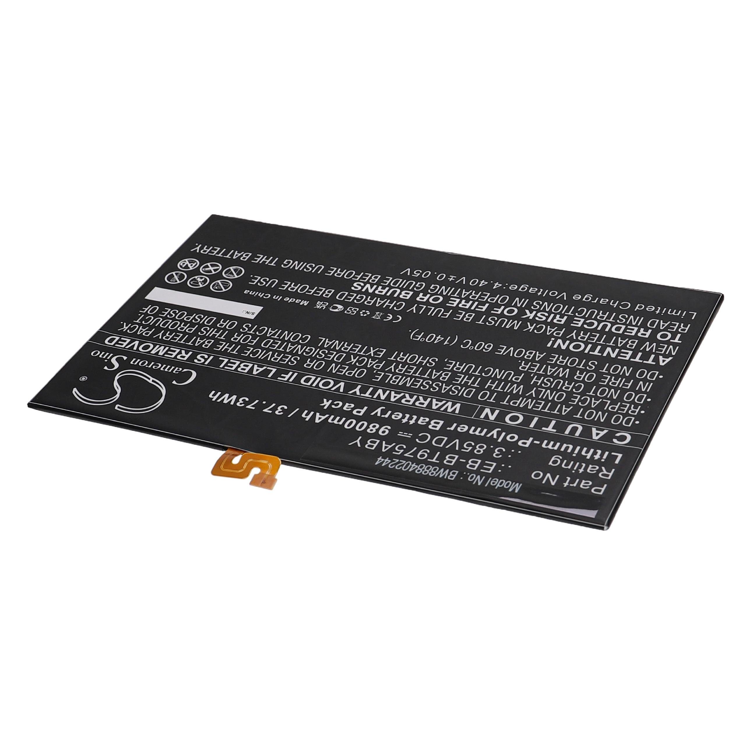 passend mAh Tab S7+ SM-T976B, Tablet-Akku Galaxy S7+ SM-T976N, S7+ für 9800 Samsung vhbw