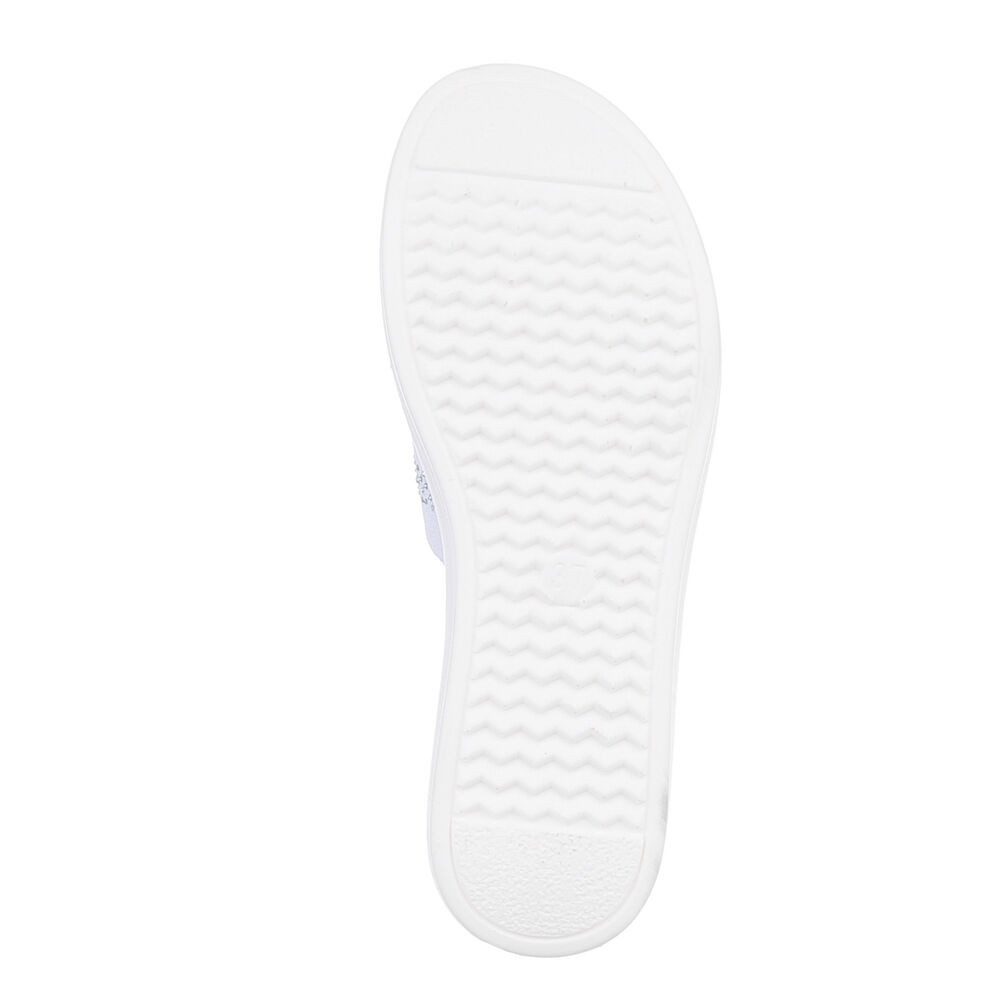 Ital-Design Damen Mules Freizeit Pantolette (86527298) Keilabsatz/Wedge Keilsandaletten in Weiß