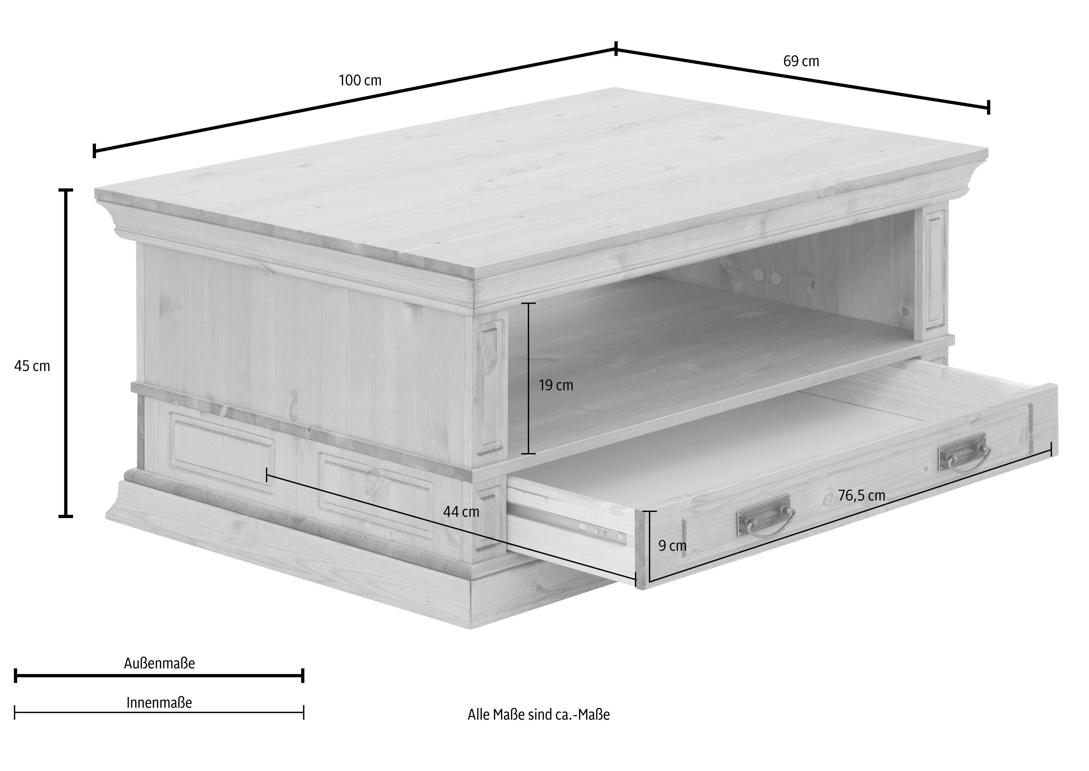 OTTO home Couchtisch Vinales, Breite 100 cm, mit 1 Schublade