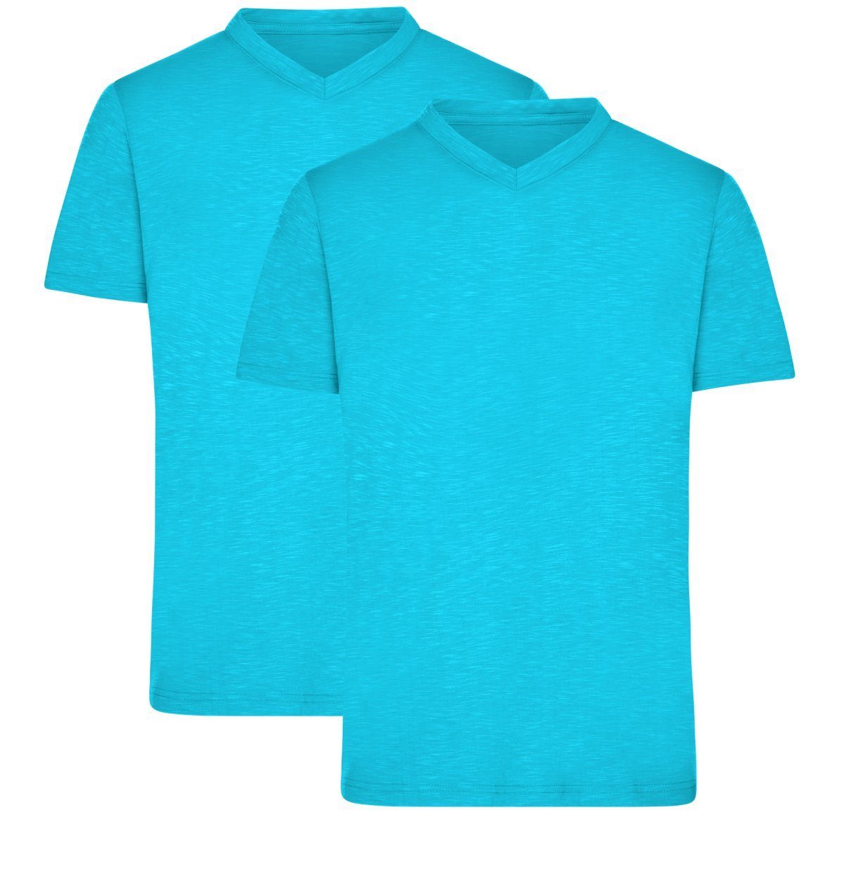 James & Nicholson T-Shirt Doppelpack Herren Funktions T-Shirt für Freizeit und Sport JN750 (Doppelpack, 2 Stück) Atmungsaktiv, feuchtigkeitsregulierend und schnelltrocknend turquoise