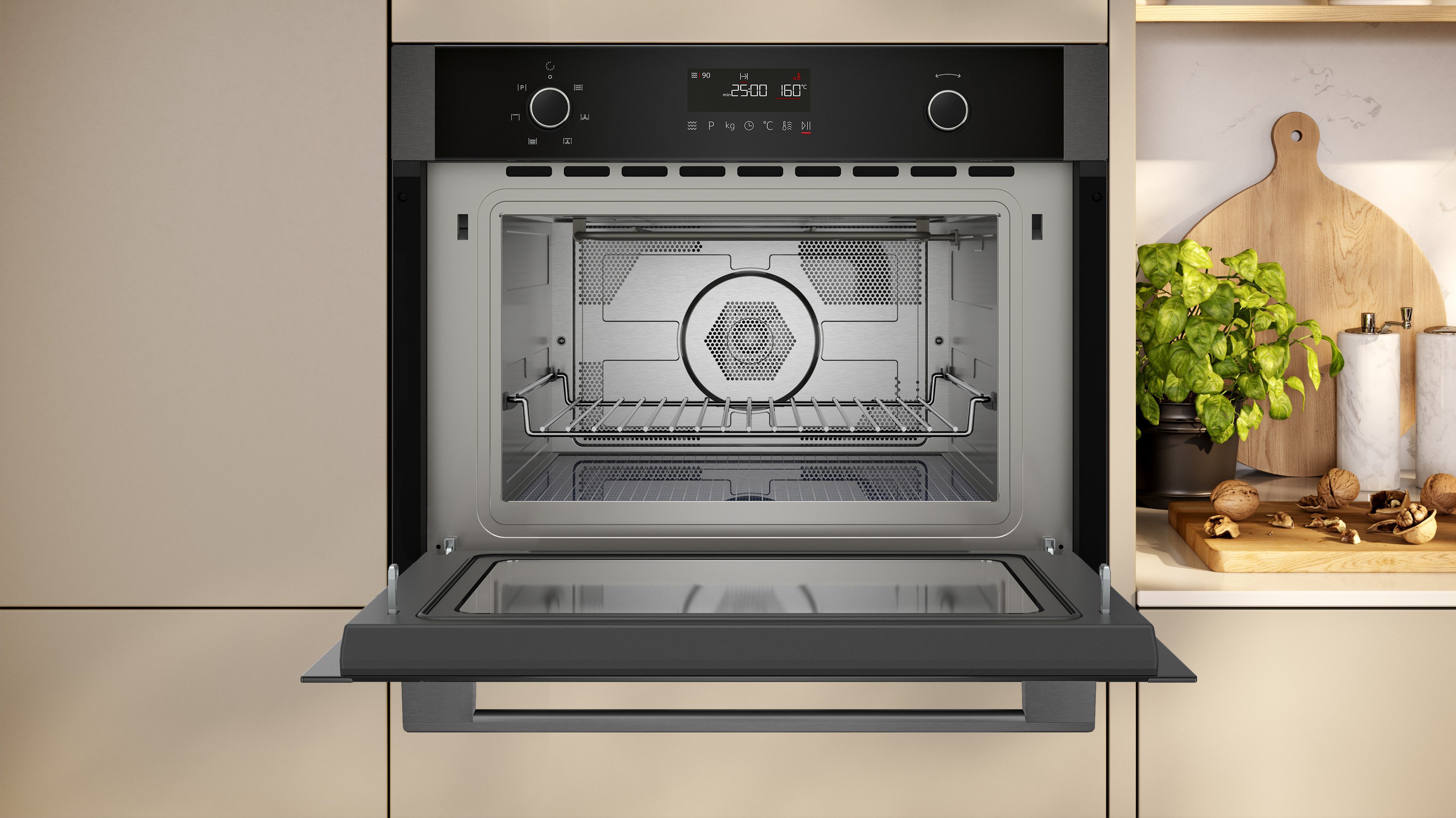 NEFF Einbau-Mikrowelle C1AMG84G1, Mikrowelle, 44 l, Schnelle Mikrowelle & gleichmäßige Heißluft für beste Backergebnisse