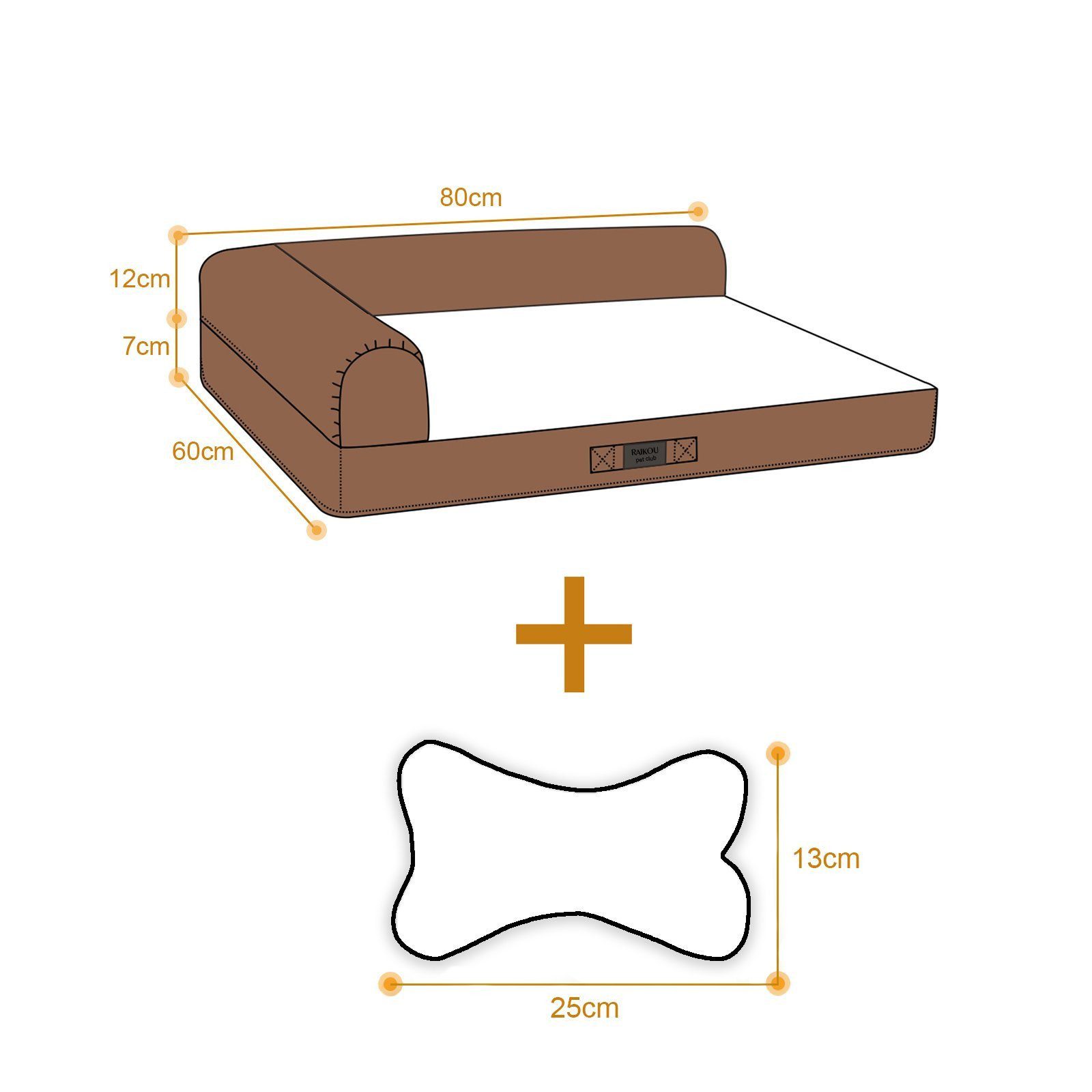 M-Diamant Tierbett Hundebett Waschbares orthopädisches Haustierbett Hunde Katzen, Plüsch, Rutschfest & atmungsaktiv – Bild 2 von 5
