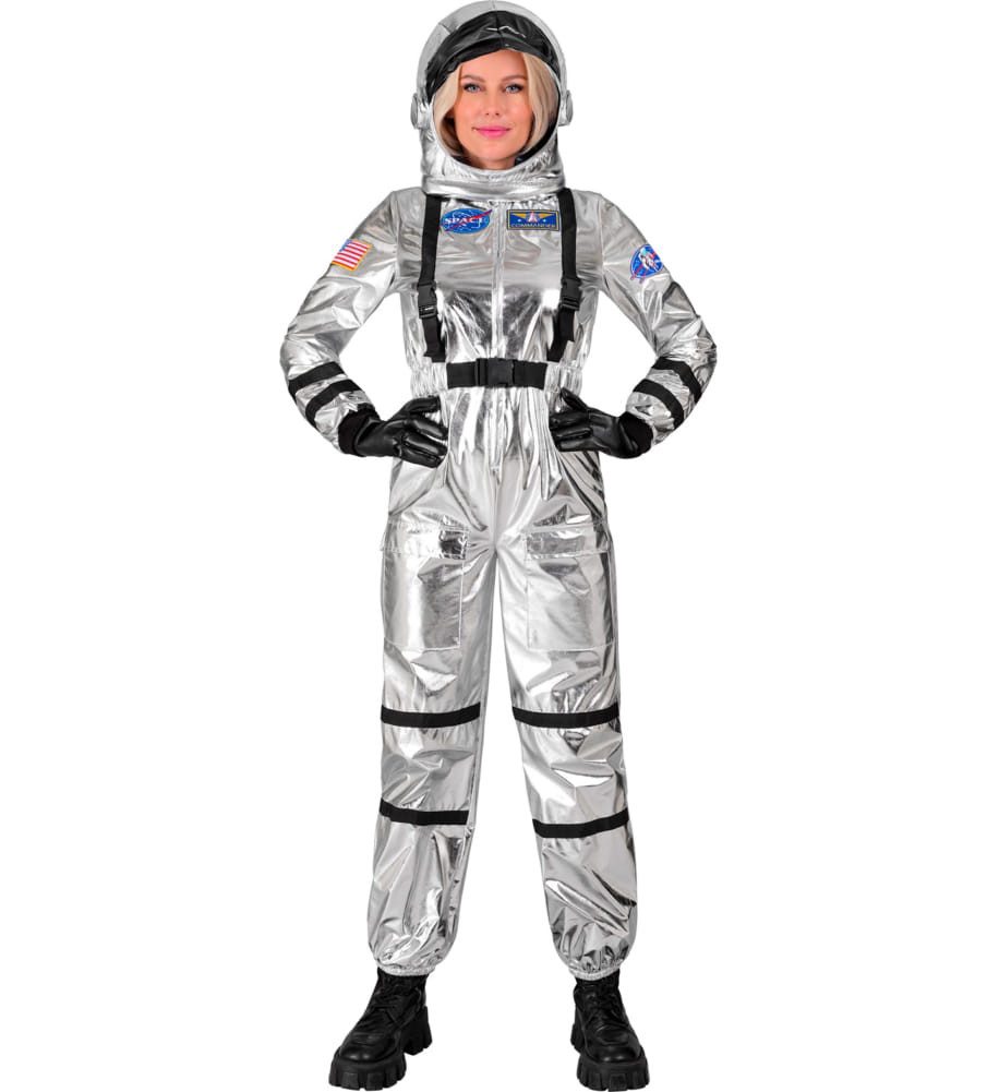 Kostüm Astronaut silber mit Helm Damen