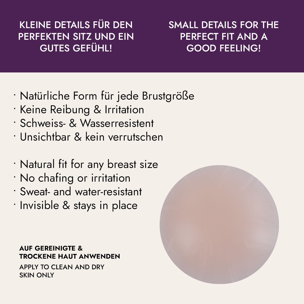 Miss Perfect Brustwarzenabdeckung 70032, Silicone Nipple Covers Without Glue – Silikon-Covers ohne Klebstoff