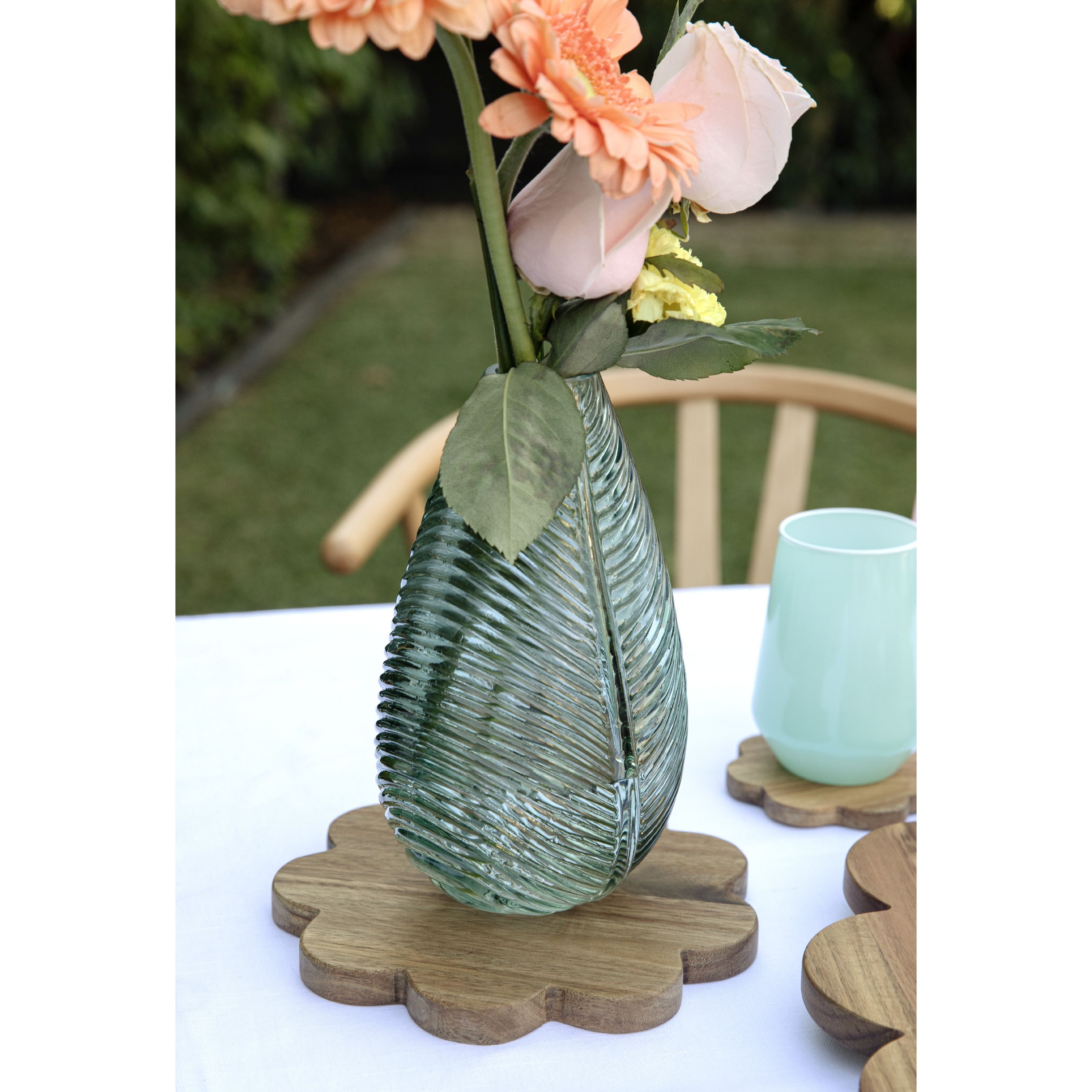 Ladelle Dekovase, mit Blattdesign,Dekoration, Modern, Glas, 21x19,5x22,5cm günstig online kaufen