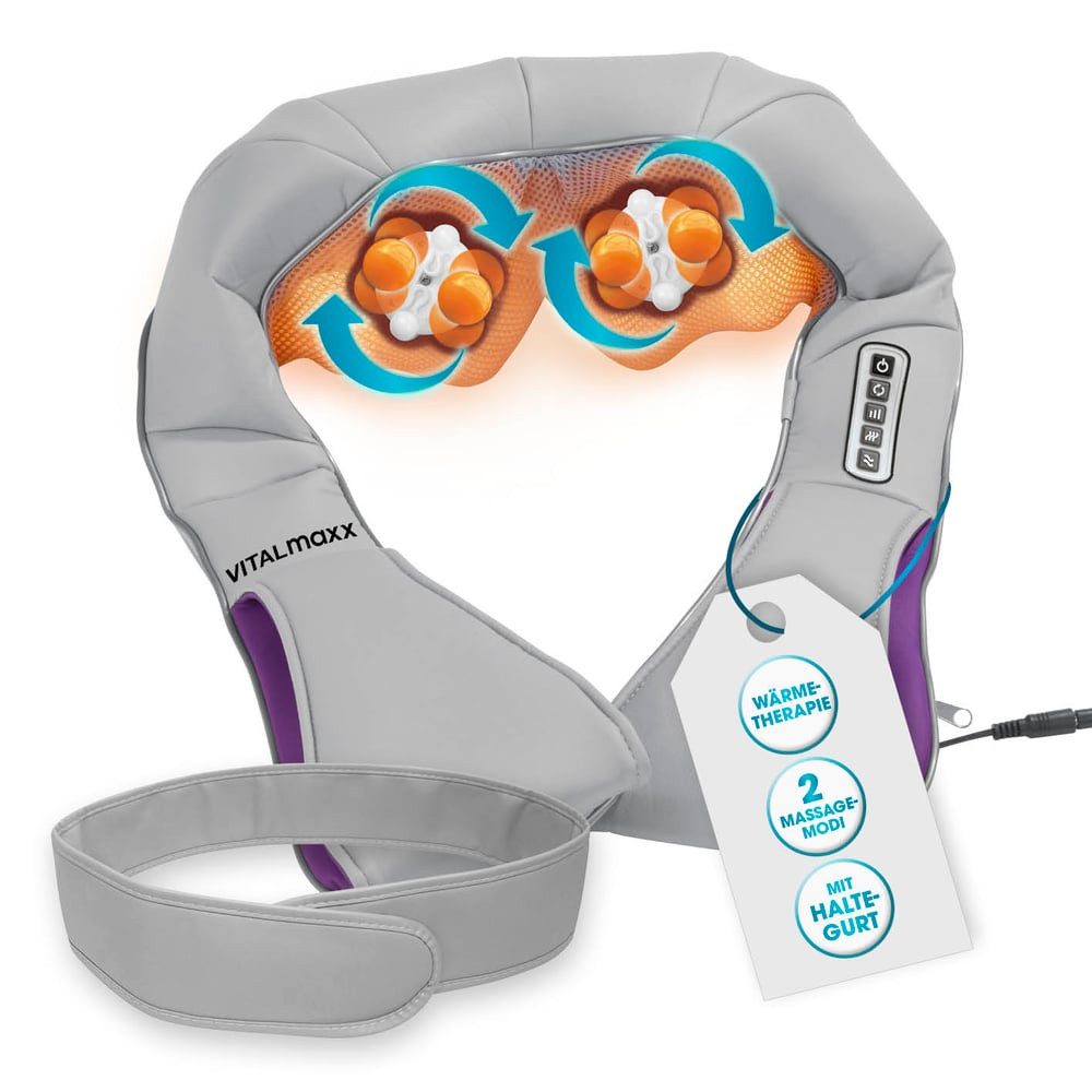 VITALmaxx Shiatsu-Massagegerät 8 rotierende Massagebälle, Verspannungen mit Wärme lösen, Nackeschmerzen Enstpannung Relax