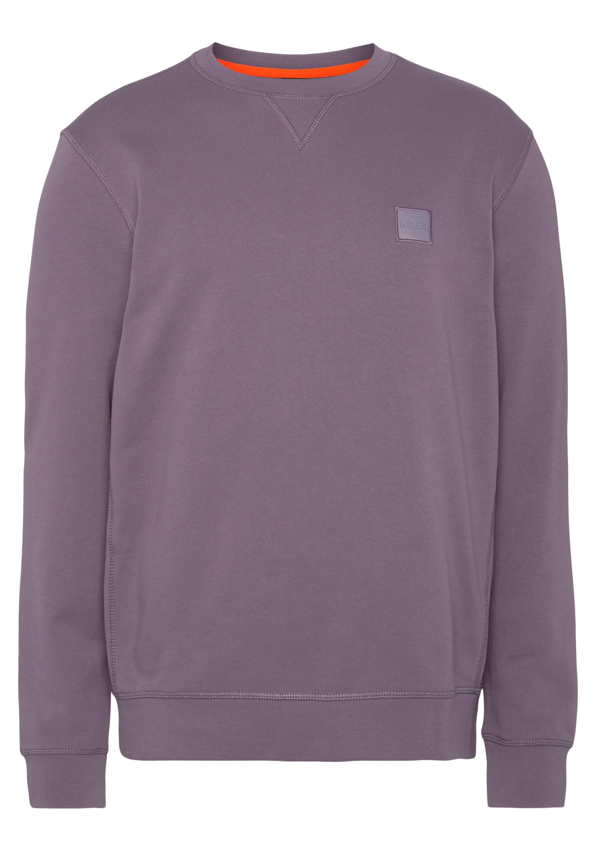 BOSS ORANGE Sweatshirt Westart aufgesticktem mit BOSS Purple511 Logo Medium