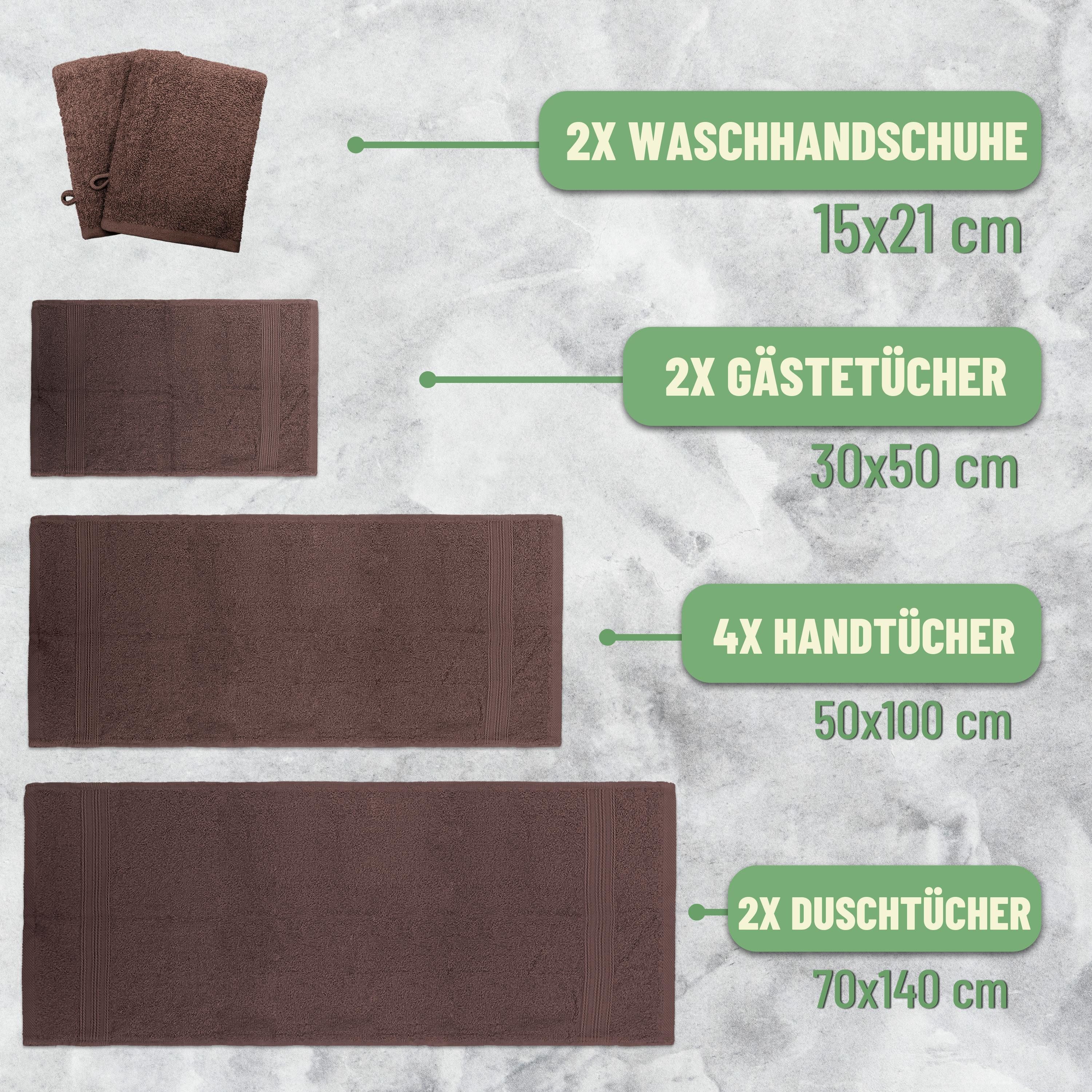 NatureMark Handtuch Set 10 tlg. Frottier Handtuch-Set, 100% Baumwolle (10-S günstig online kaufen