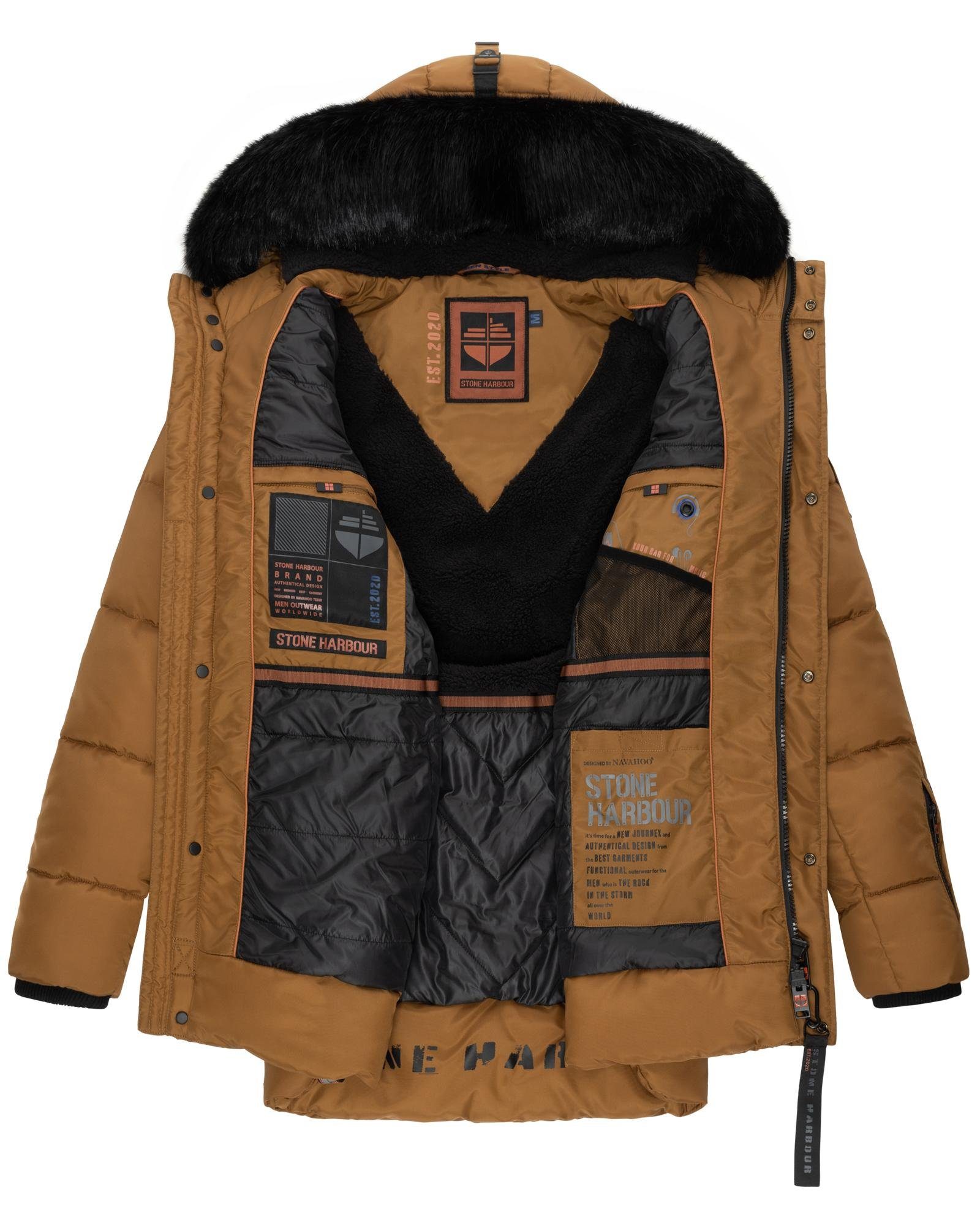 Stone Harbour Steppjacke Mironoo stylische Outdoorjacke mit großer Kapuze