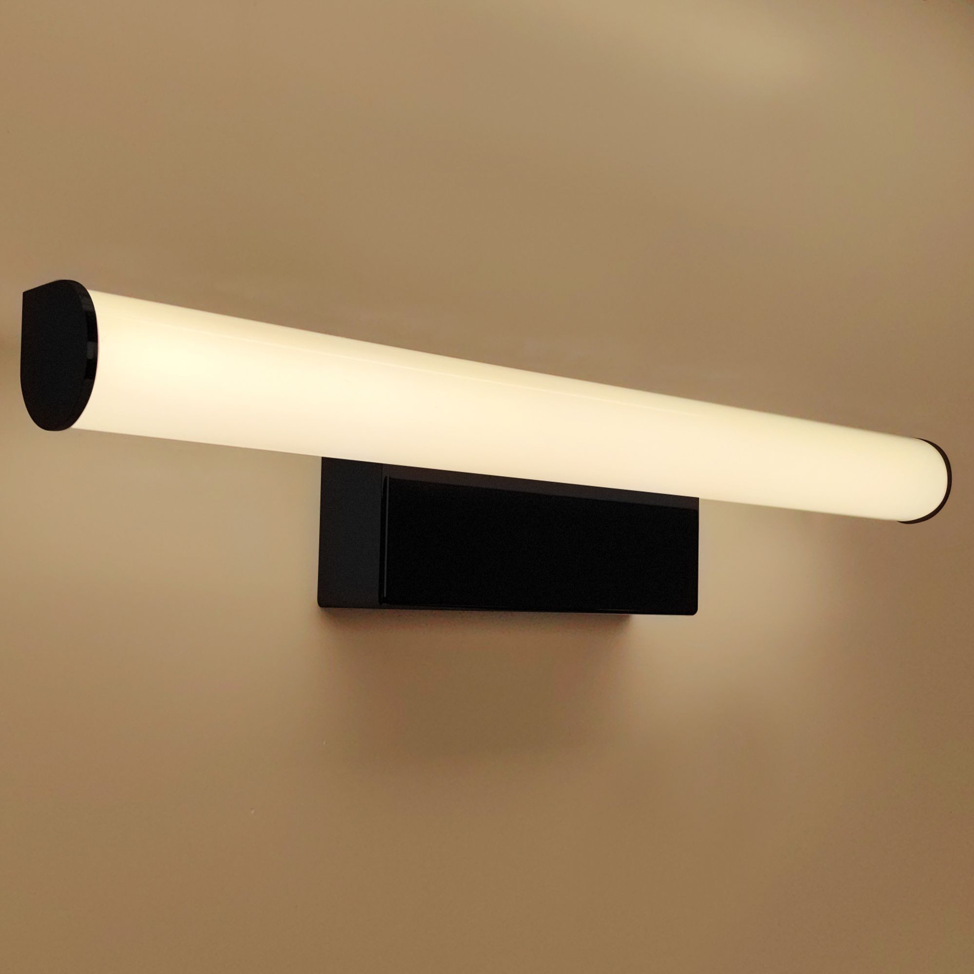 kalb LED Spiegelleuchte Kalb LED Spiegelleuchte 300mm Rund 230V Schwarz Modern Energiesparend, Warmweiß, warmweiß – Bild 3 von 5