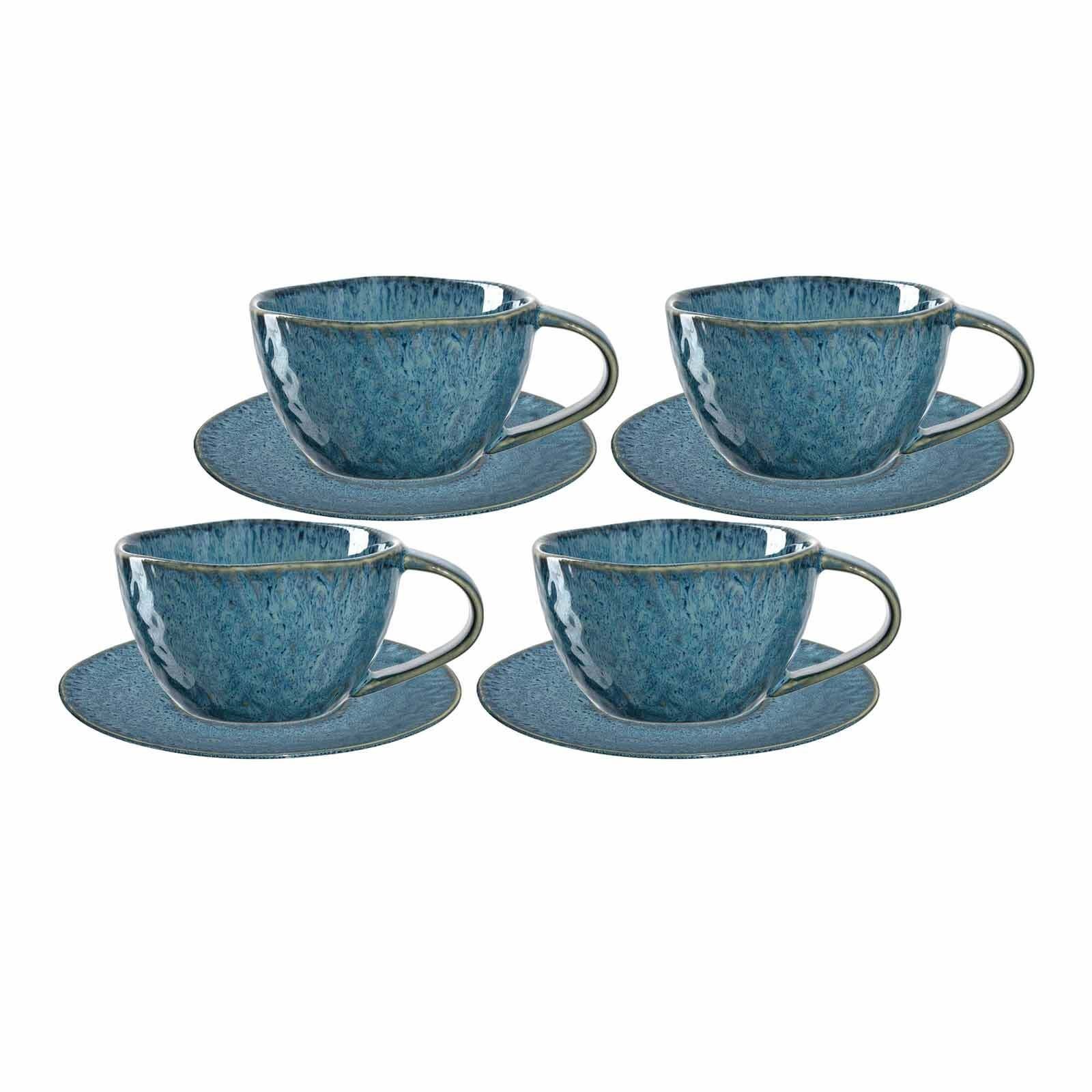 LEONARDO Tasse Matera Cappuccinotassen 180 ml 4er Set, Keramik Blau