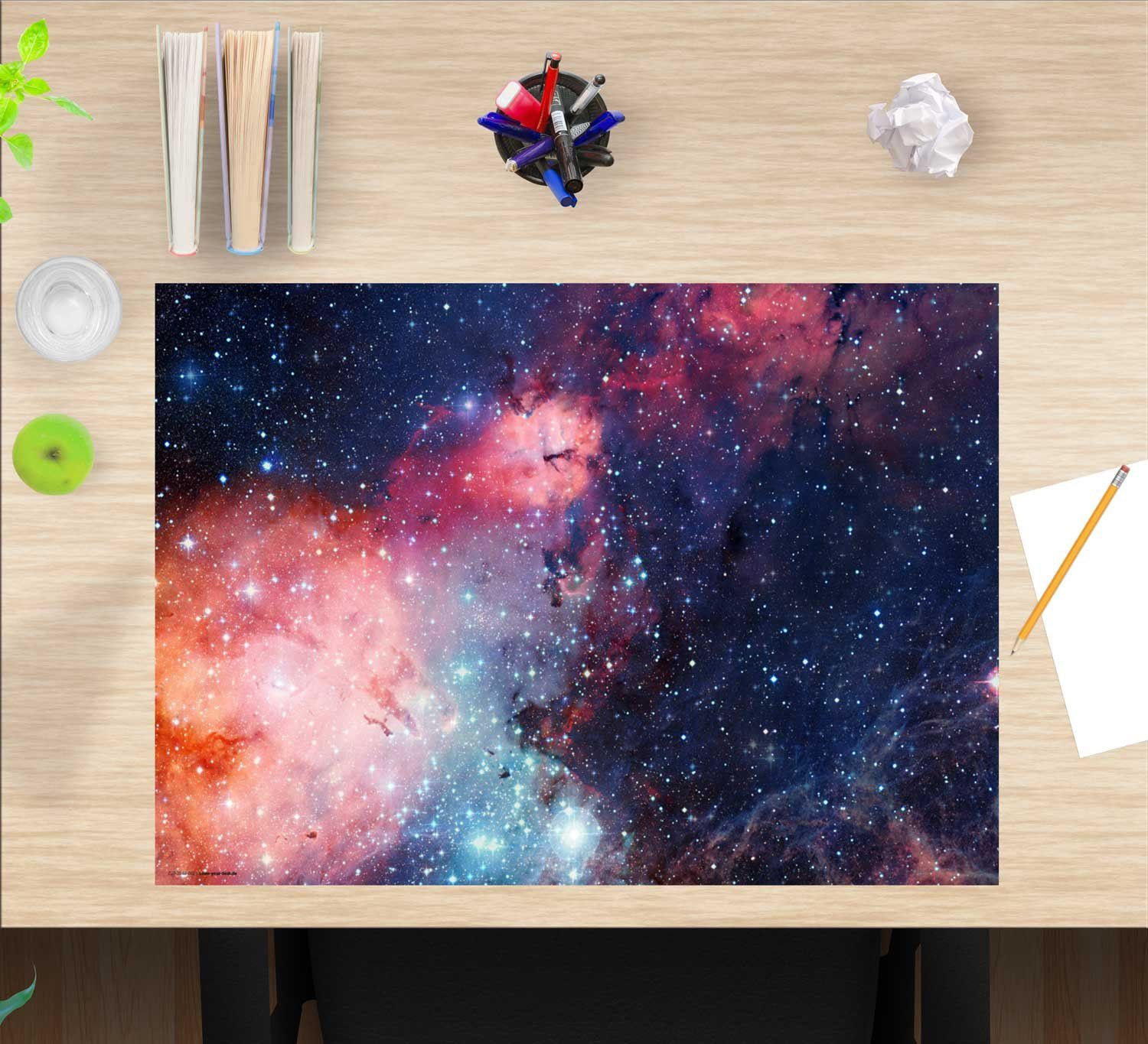 cover-your-desk.de Schreibtischaufsatz abwaschbar – Entfernte Galaxie – aus premium Vinyl – Made in Germany, (1-St)