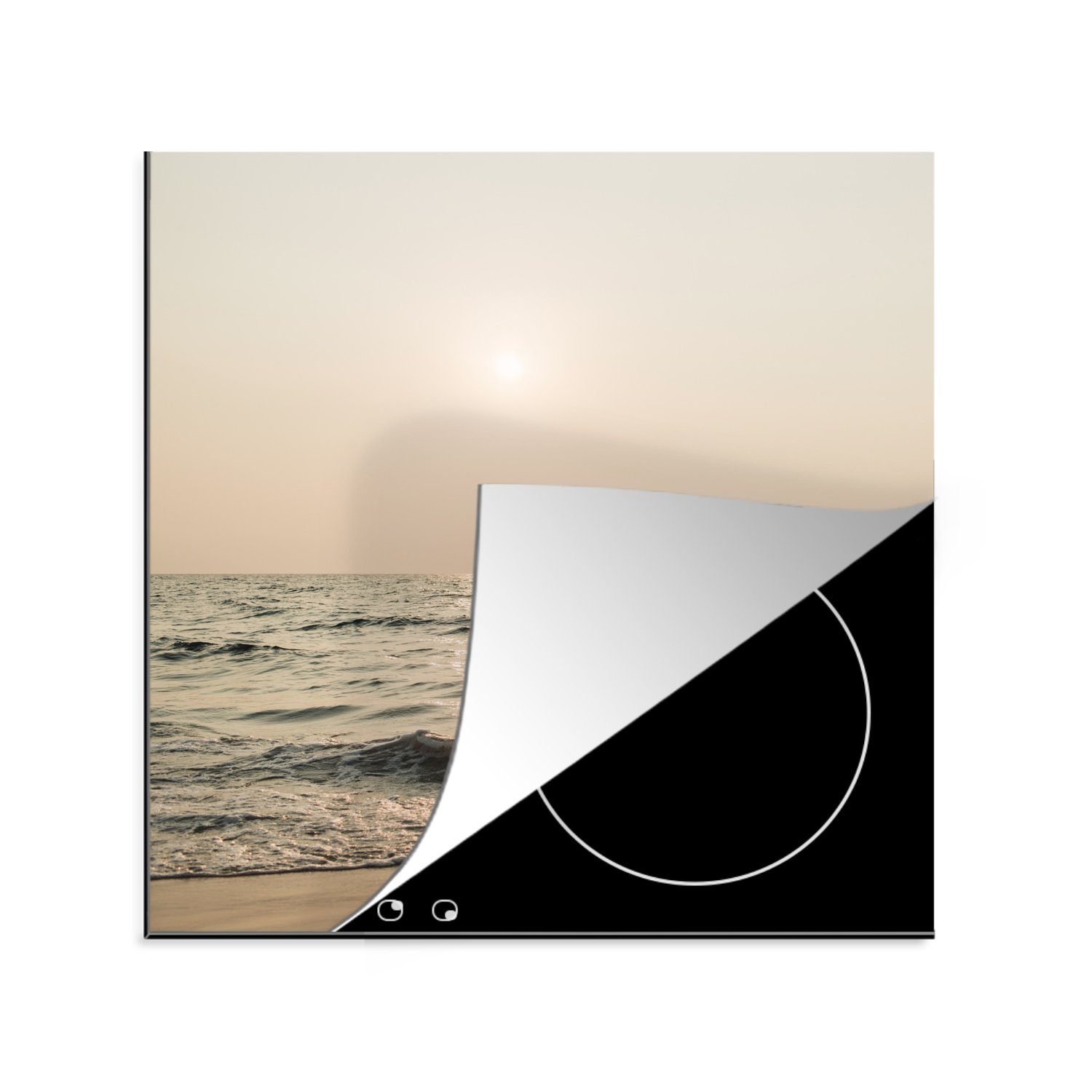 MuchoWow Herdblende-/Abdeckplatte Sommer - Meer Strand, 78x78 für Vinyl, küche Arbeitsplatte cm, Ceranfeldabdeckung, (1 - tlg)