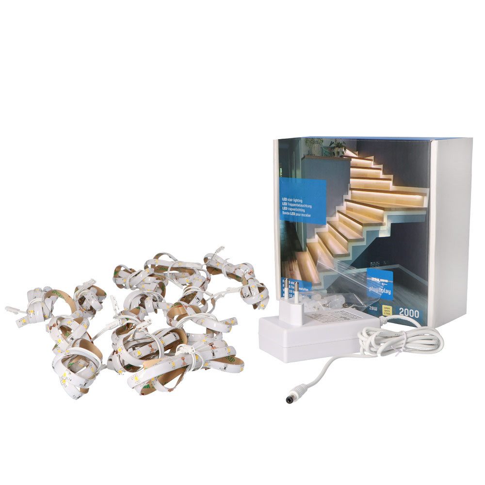 proventa LED Dekolicht LED-Treppenstufenbeleuchtung, LED, für 15 Stufen dimmbar 22W neutralweiß