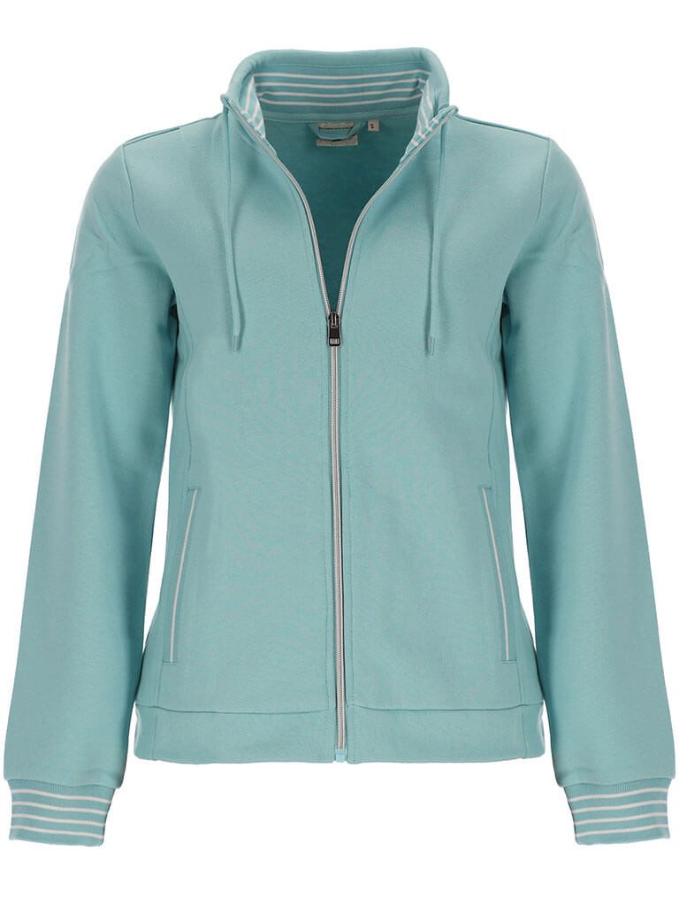 BLUE FLAME Sweatjacke 73033 Damen Freizeitjacke mit Stehkragen mit Kordel und Reißverschluss