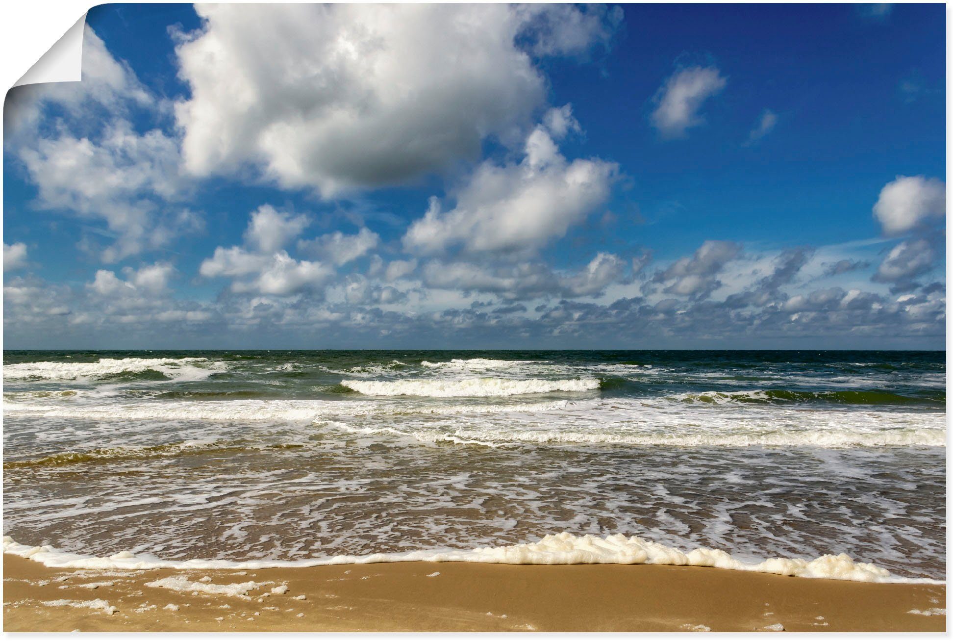 Meeresblick Paal, Strand Größen als Wandaufkleber Strandbilder in Leinwandbild, (1 Wandbild Poster versch. St), Artland oder Alubild,