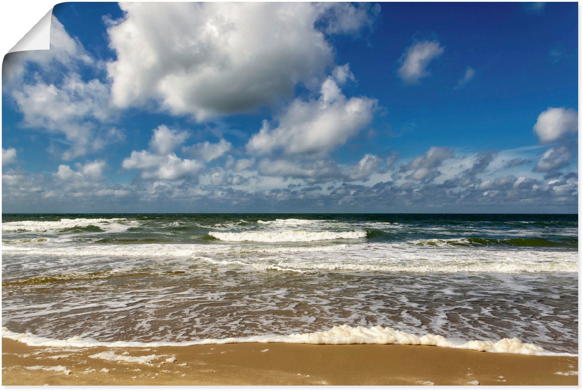 Artland Wandbild »Meeresblick Strand Paal«, Strandbilder (1 Stück), in vielen Größen & Produktarten - Alubild / Outdoorbild für den Außenbereich, Leinwandbild, Poster, Wandaufkleber / Wandtattoo auch für Badezimmer geeignet-Otto