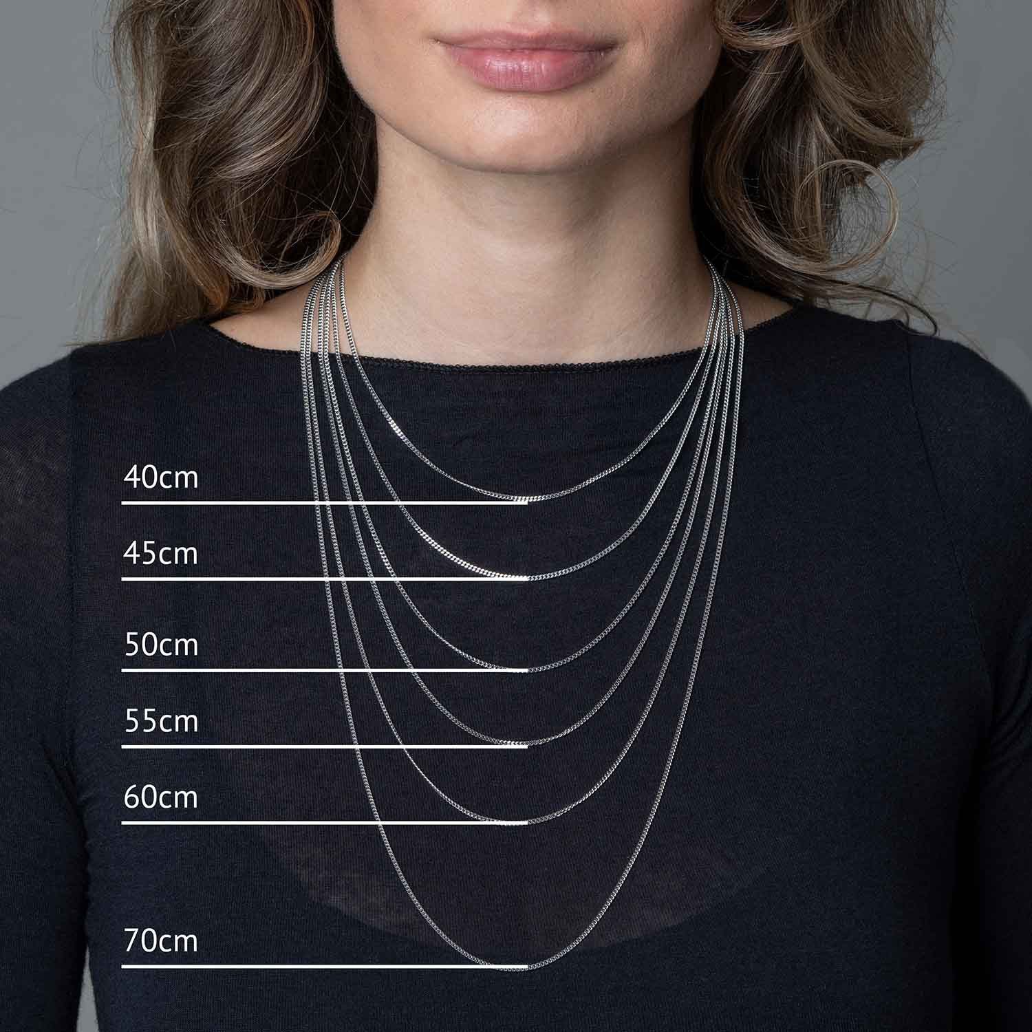 Materia Kette ohne Anhänger Panzerkette 1,7mm breit rhodiniert K78, aus 925 Sterling Silber
