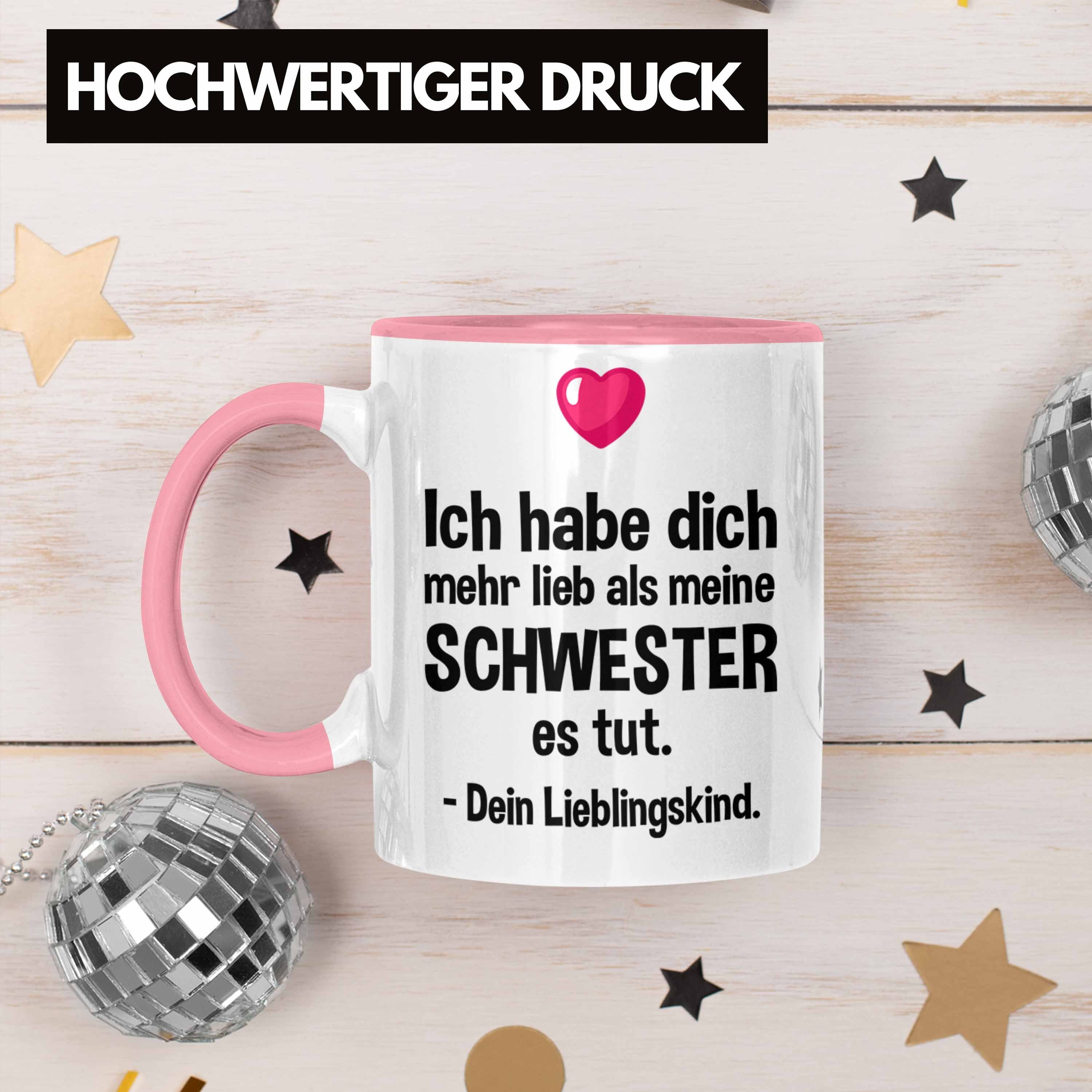 Kinder Lieblingskind Muttertag Trendation Trendation Geschenk Spruch Tochter - Rosa Sohn Mama Tasse Tasse mit Vatertag Tasse