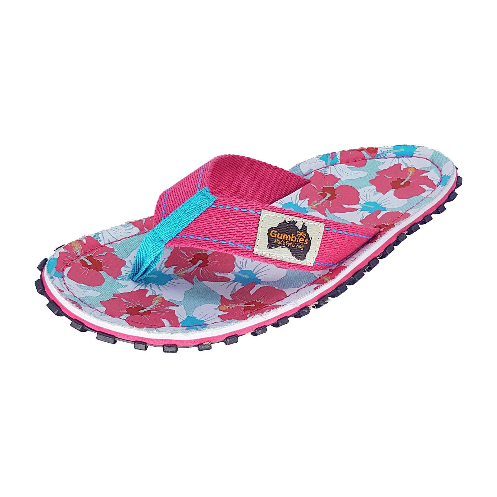 Gumbies Islander Zehentrenner mit ergonomisch geformten Fußbett 2209 mixed hibiscus