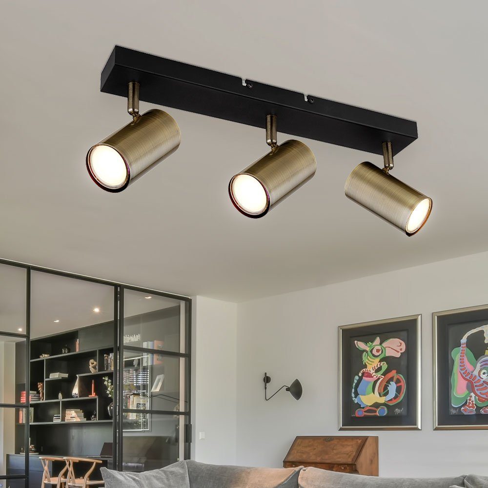 GLOBO LIGHTING Deckenspot, Leuchtmittel nicht inklusive, Deckenleuchte schwenkbar Spotleiste Wohnzimmer 3 Flammig Deckenlampe