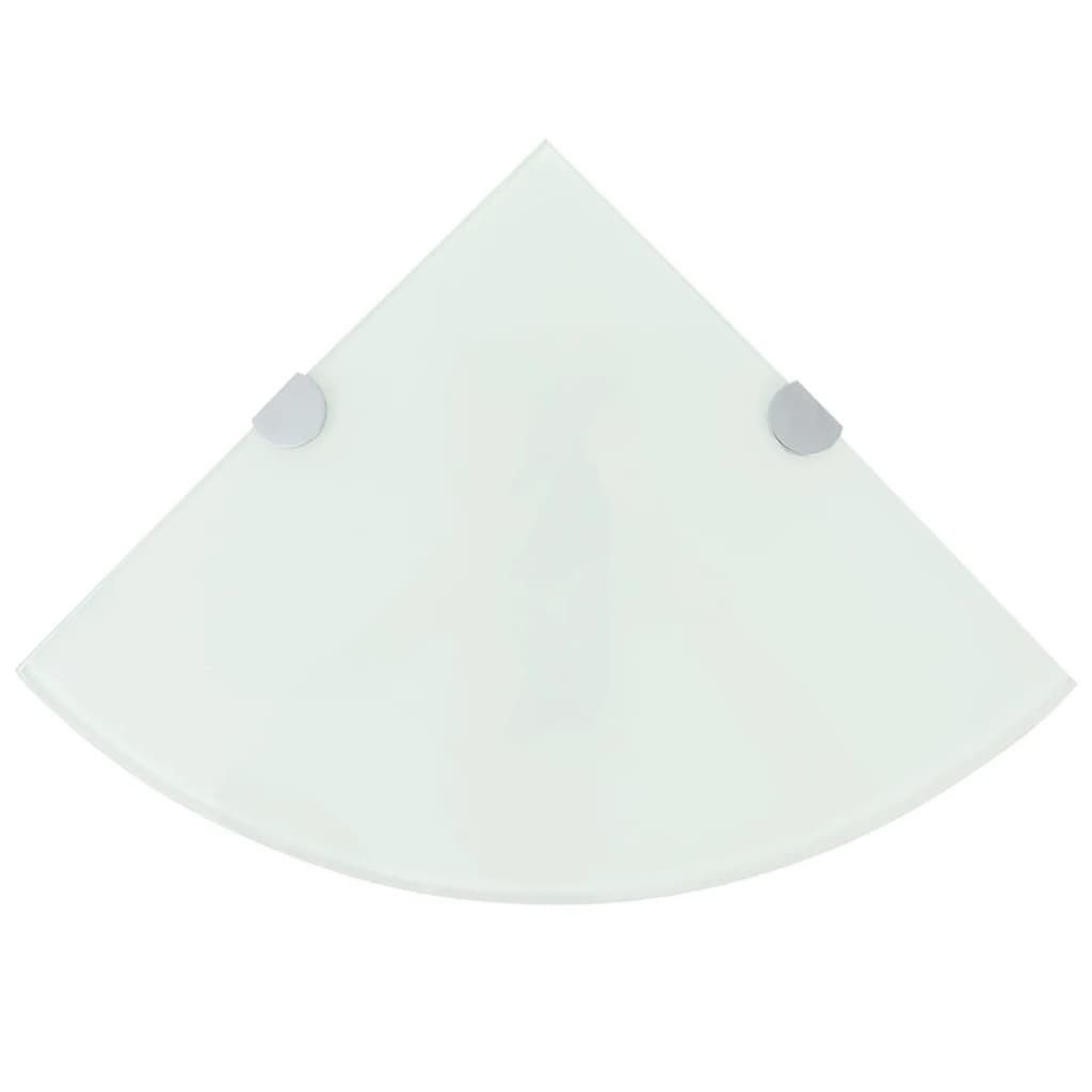 furnicato Wandregal Wand-Eckregal 25 x 25 cm Weiß, 2-tlg., Belastbares Glaseckregal mit 15kg Tragkraft für dein Badezimmer