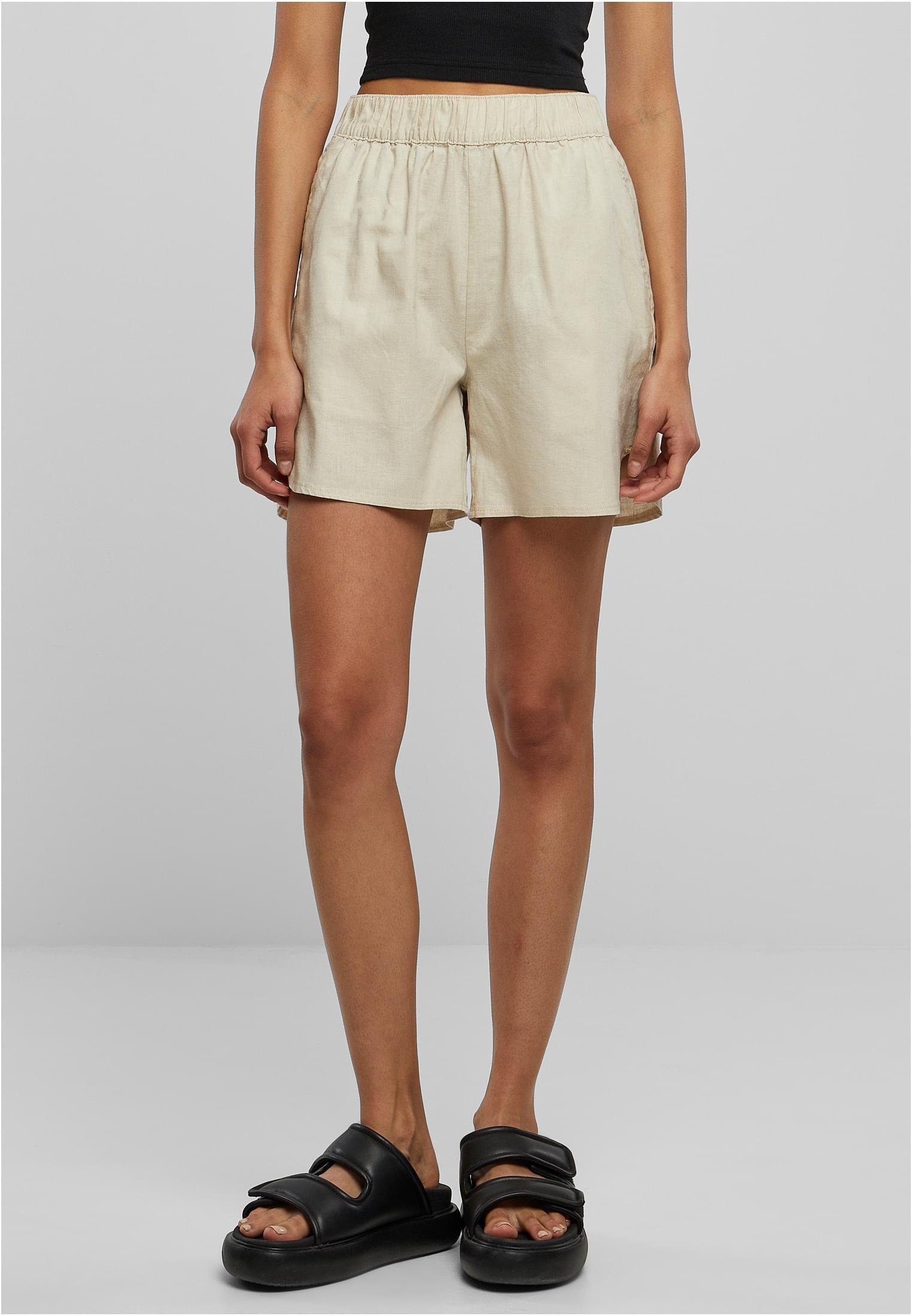 Shorts Ladies Linen Mixed Shorts Stoffhose Damen