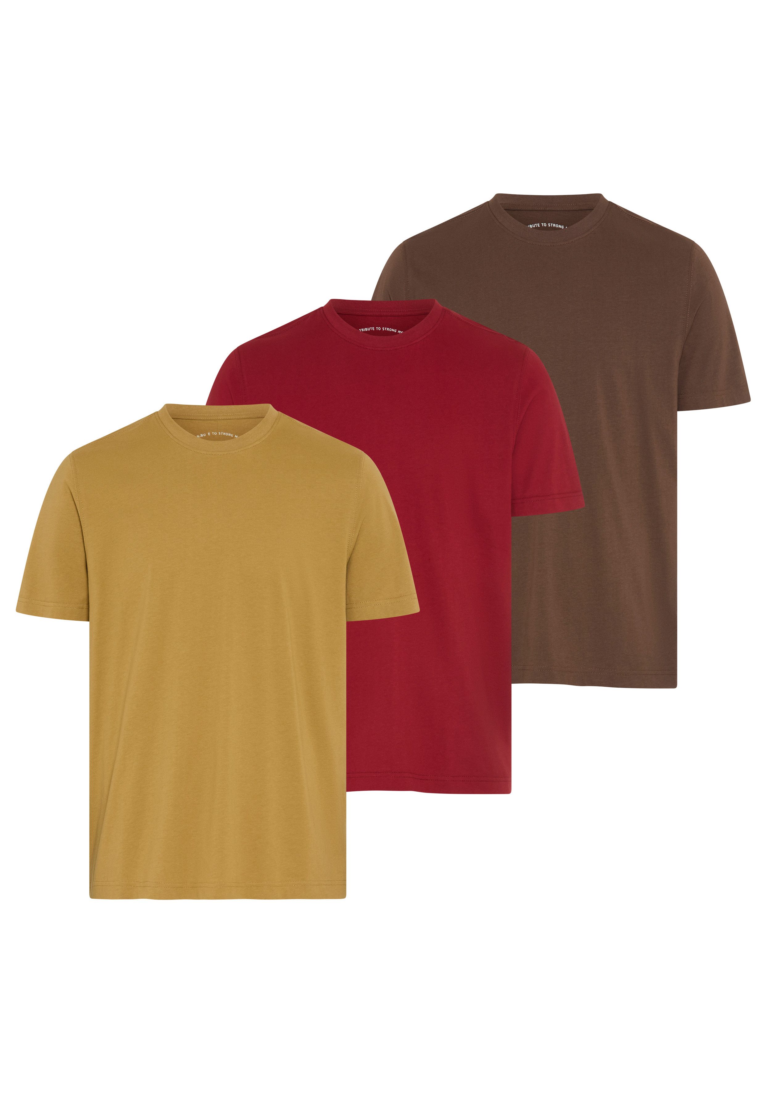 Man's World T-Shirt neue Farben! Preis-Leistungs Bestseller! Auch in Großen Größen (3er-Pack) aus Baumwolle, angenehmer Tragekomfort, hochwertige Verarbeitung