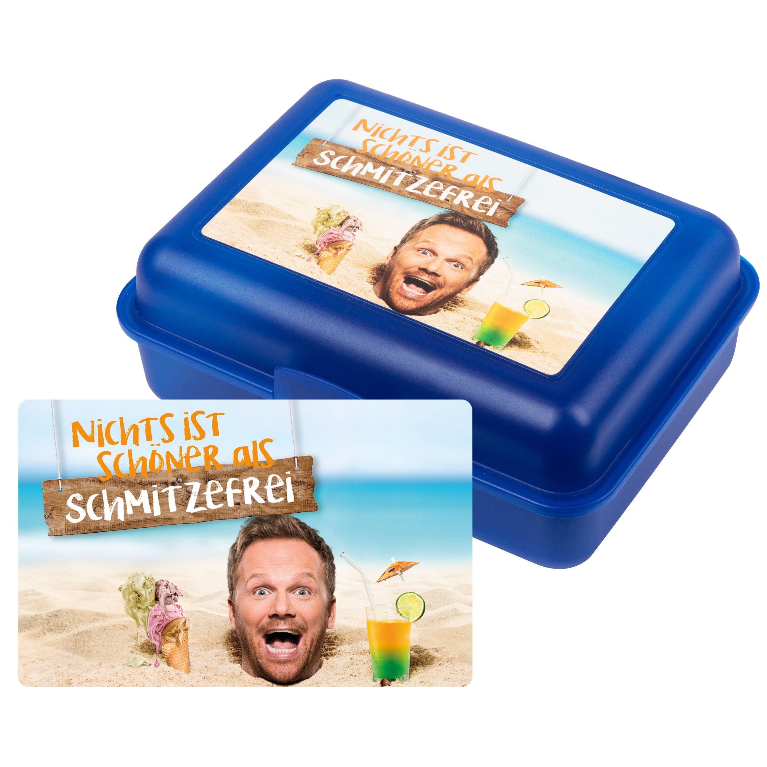 United Labels® Lunchbox Ralf Schmitz Brotdose - Nichts ist schöner als Schmitzefrei Blau, Kunststoff (PP)