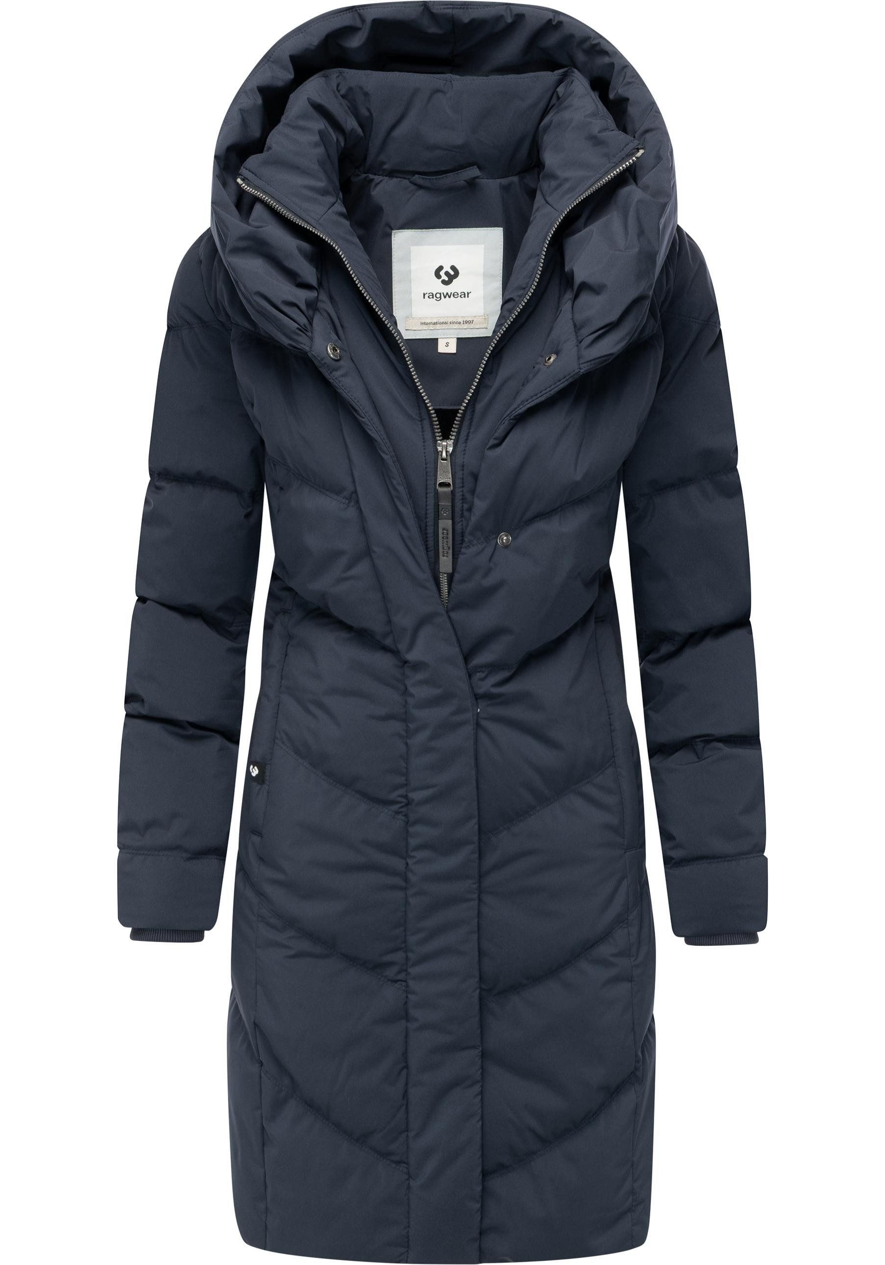 Ragwear Steppmantel Natalka Soft YOUMODO Warmer Wintermantel mit hohem Kragen und Kapuze