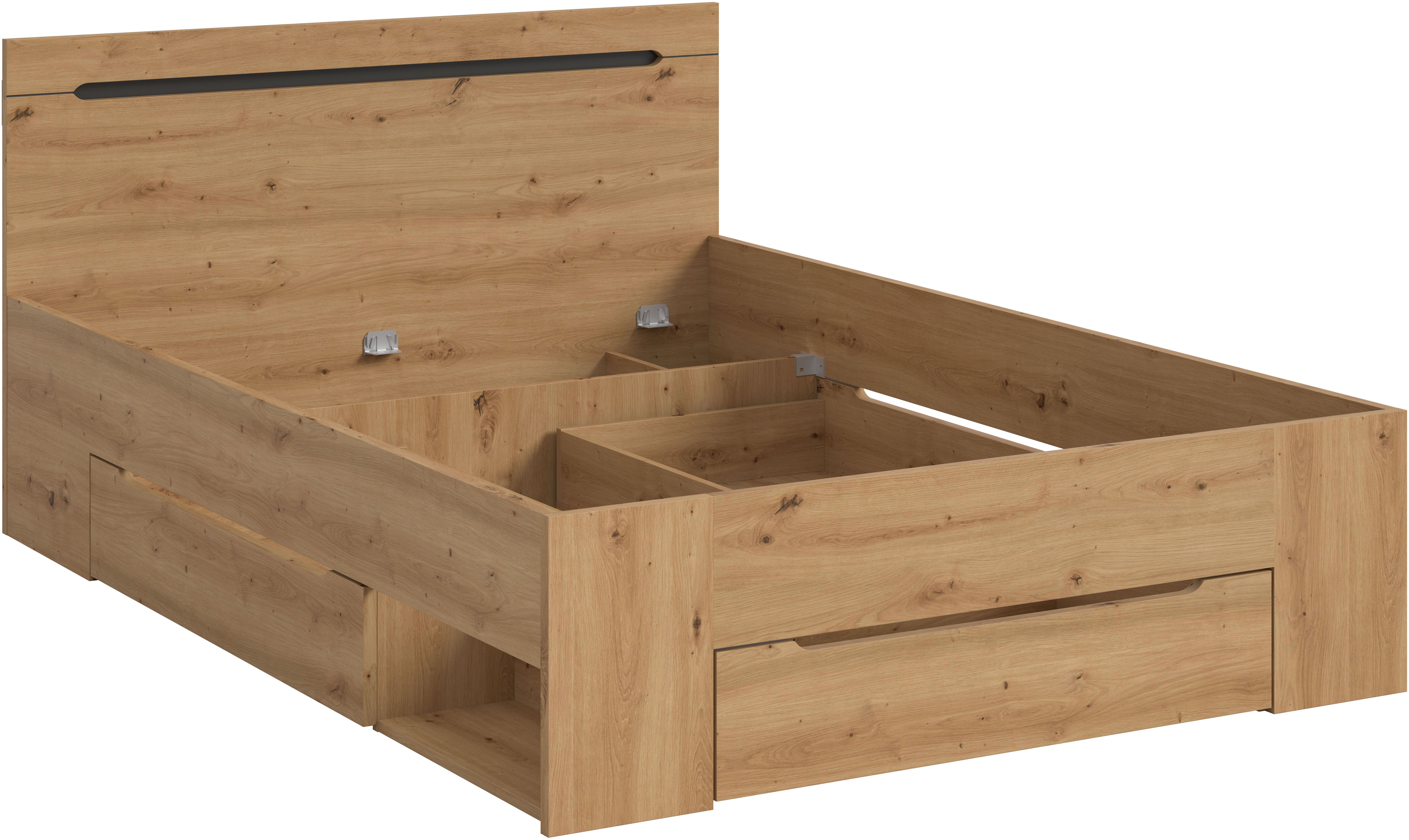 Home affaire Stauraumbett REHAT, in 144 oder 184 cm Breite, 3 Schubkästen, günstig online kaufen