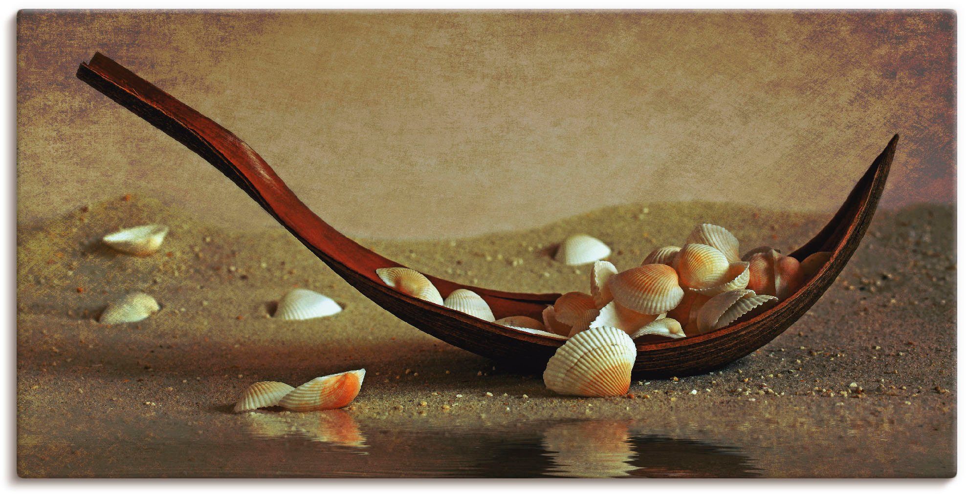 Artland Wandbild Muschelschiffchen, Zen (1 St), als Leinwandbild, Wandaufkleber oder Poster in versch. Größen