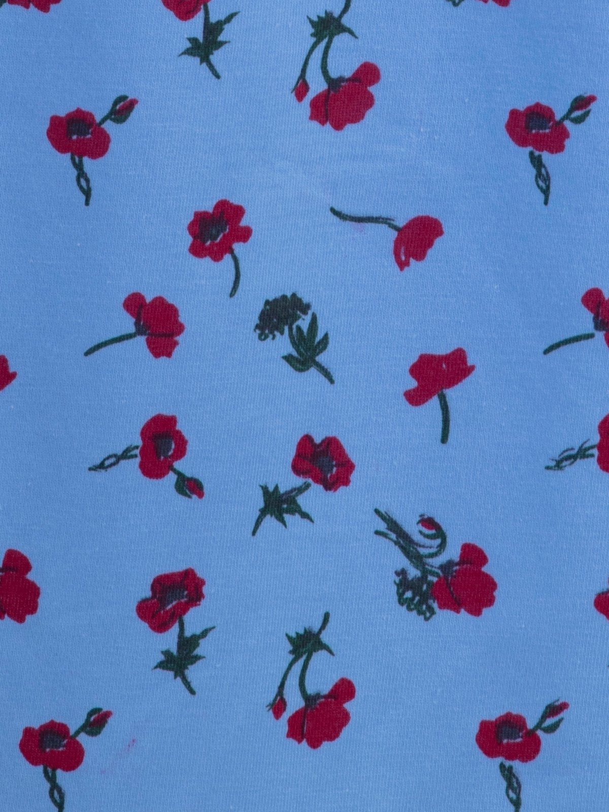 Langarm Blumendruck zeitlos Nachthemd Nachthemd M-6XL - blau