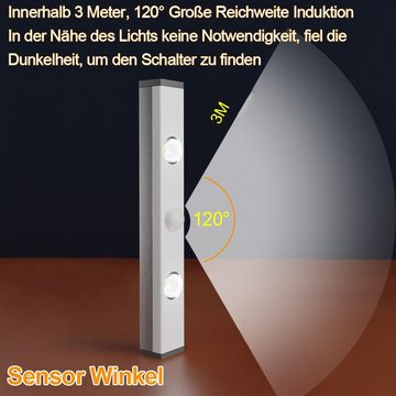 DTC GmbH LED Unterbauleuchte LED Küchenunterbauleuchte,Schrankbeleuchtung mit Bewegungsmelder, LED-Unterbauleuchte Wiederaufladbar, Dimmbar Sensor Licht, 2 Modi