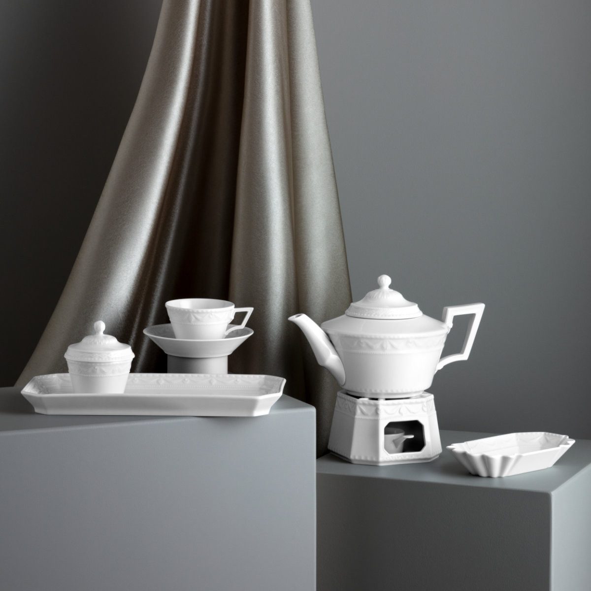 KPM Berlin Frühstücksteller Kurland Weiß, 19,5 cm