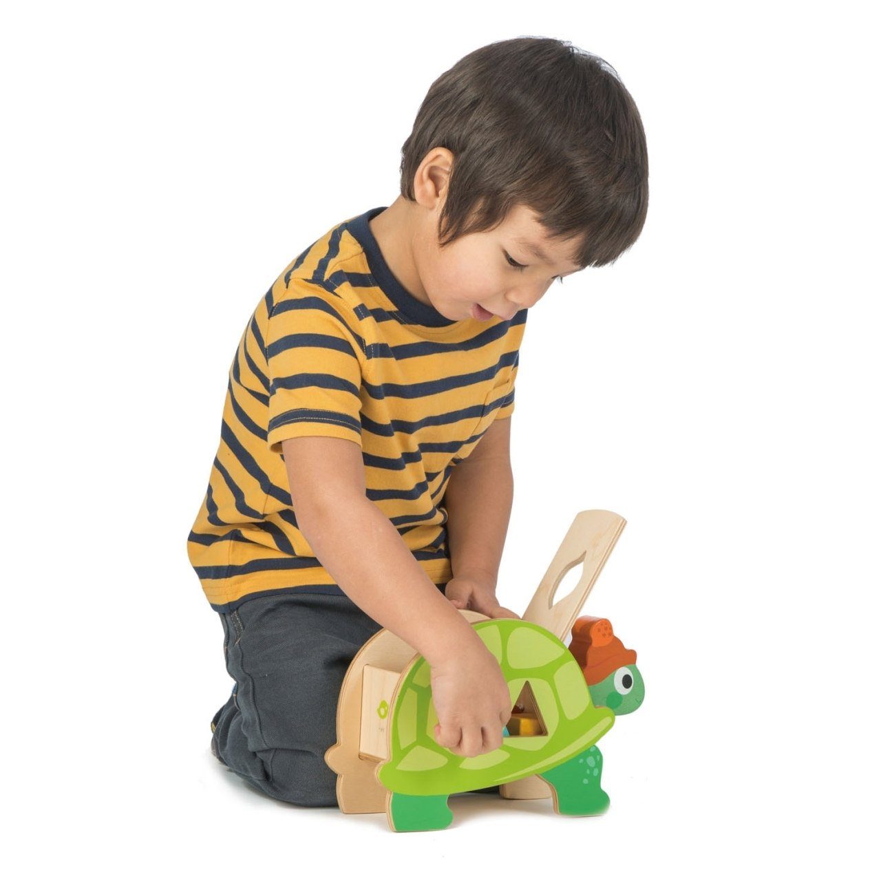 Tender Leaf Toys Lernspielzeug Sortierspiel Schildkröte Steckwürfel Holzspielzeug