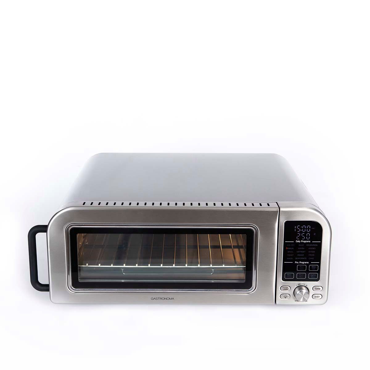 GASTRONOMA Pizzaofen 18310019, Airfryer & Pizzaofen 18L, 35-400°C, 19 Programme, Edelstahl